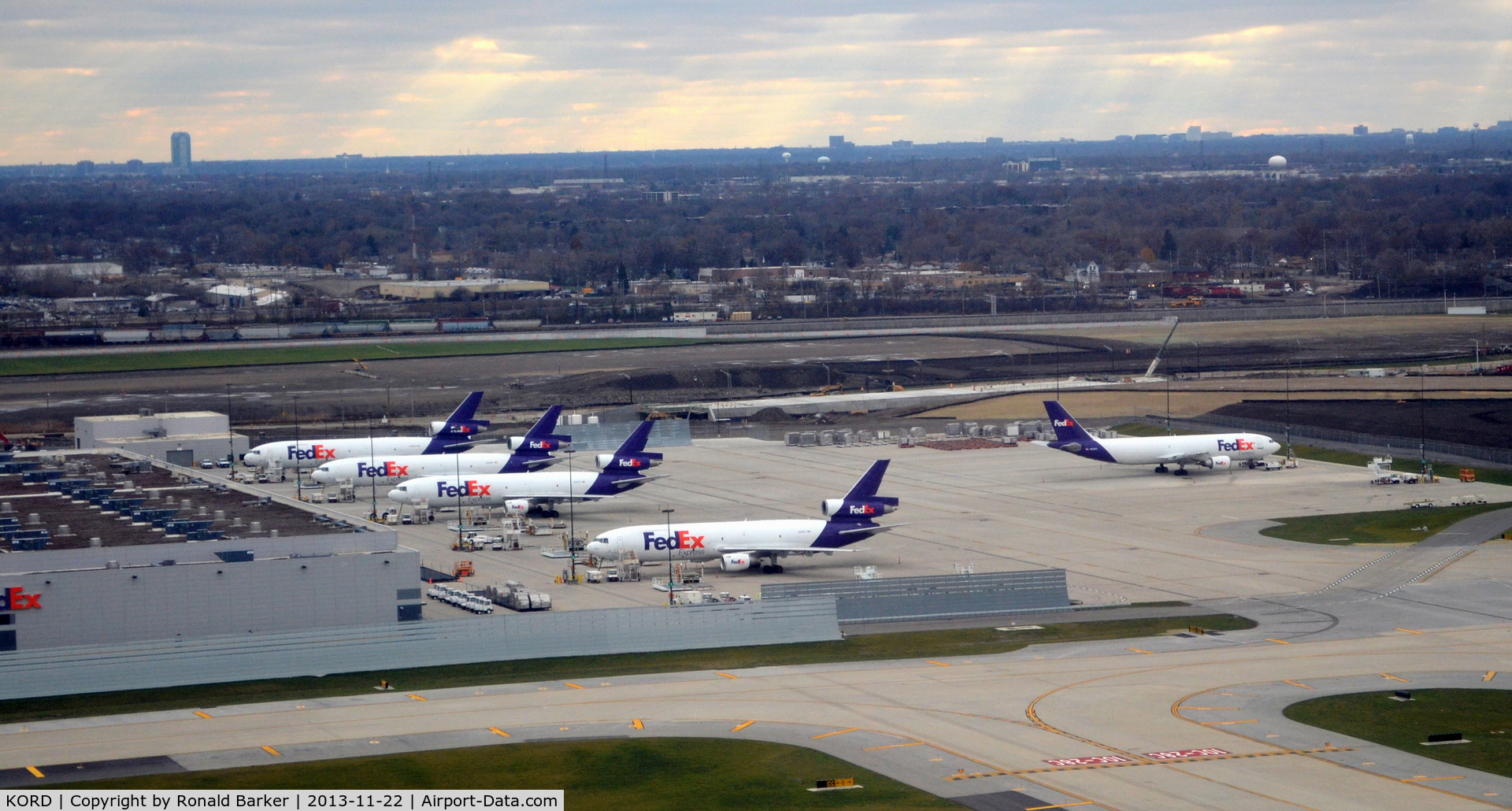 Chicago O'hare International Airport (ORD) - FedEx Cargo ramp at O'Hare