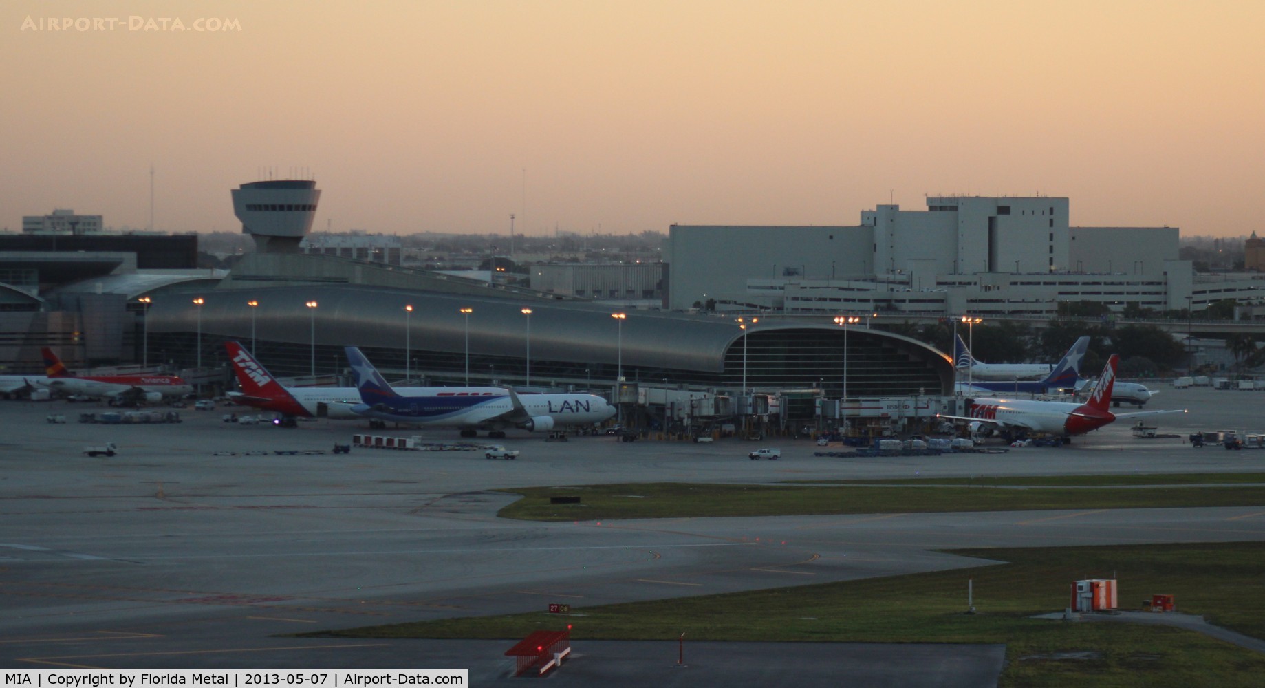 Miami International Airport (MIA) - Early morning Terminal J shot from Hilton Blue Lagoon