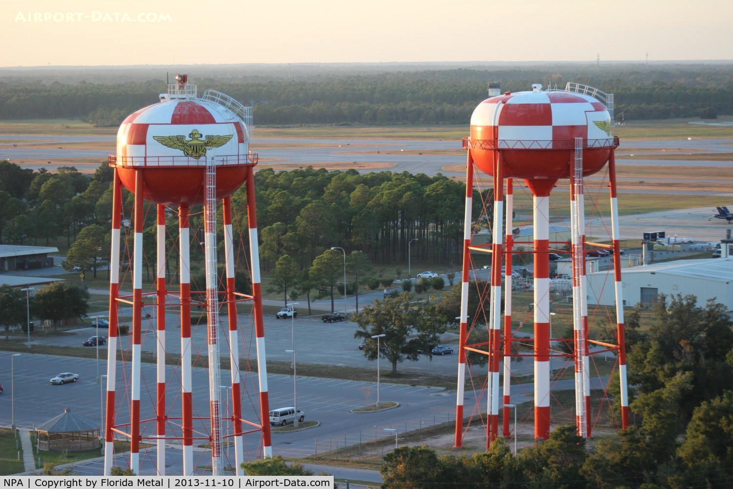 Pensacola Nas/forrest Sherman Field/ Airport (NPA) - Water towers and runways at Forest Sherman Field