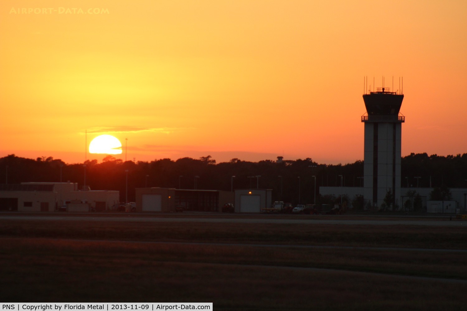 Pensacola Gulf Coast Regional Airport (PNS) - Pensacola Tower with sunset