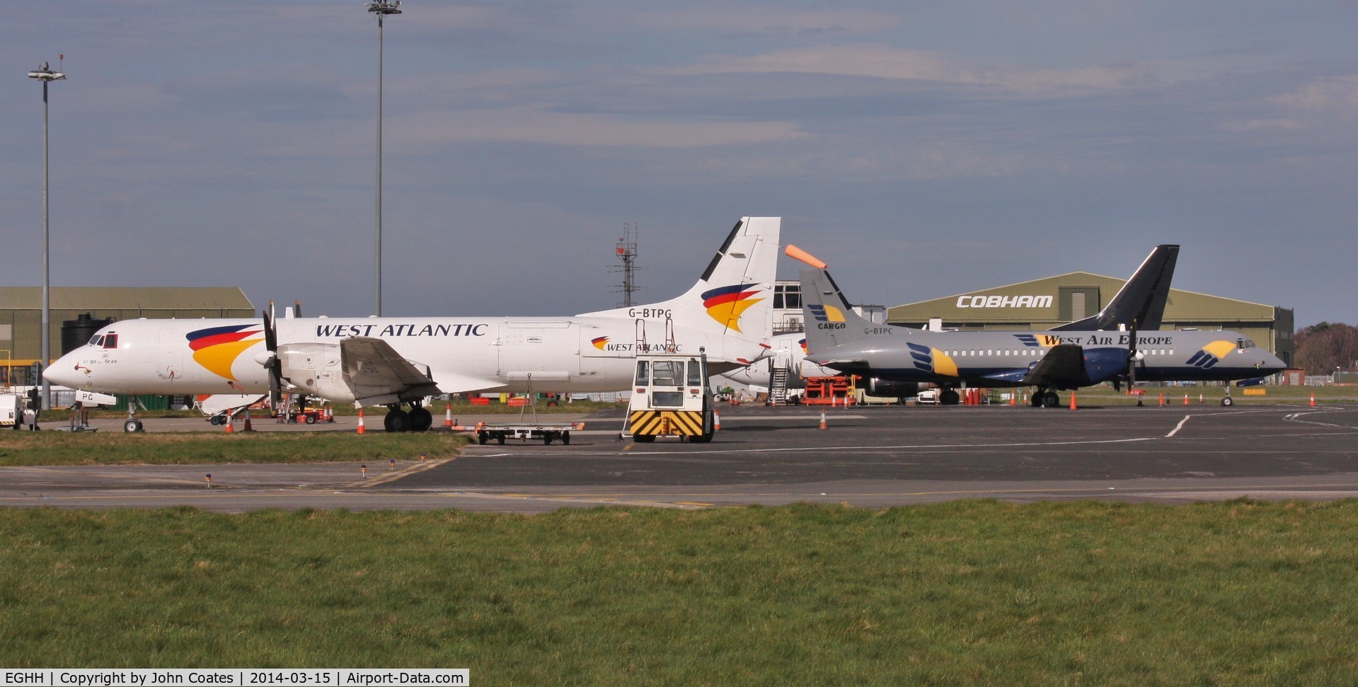 Bournemouth Airport, Bournemouth, England United Kingdom (EGHH) - West Atlantic and West Air Europe schemes.