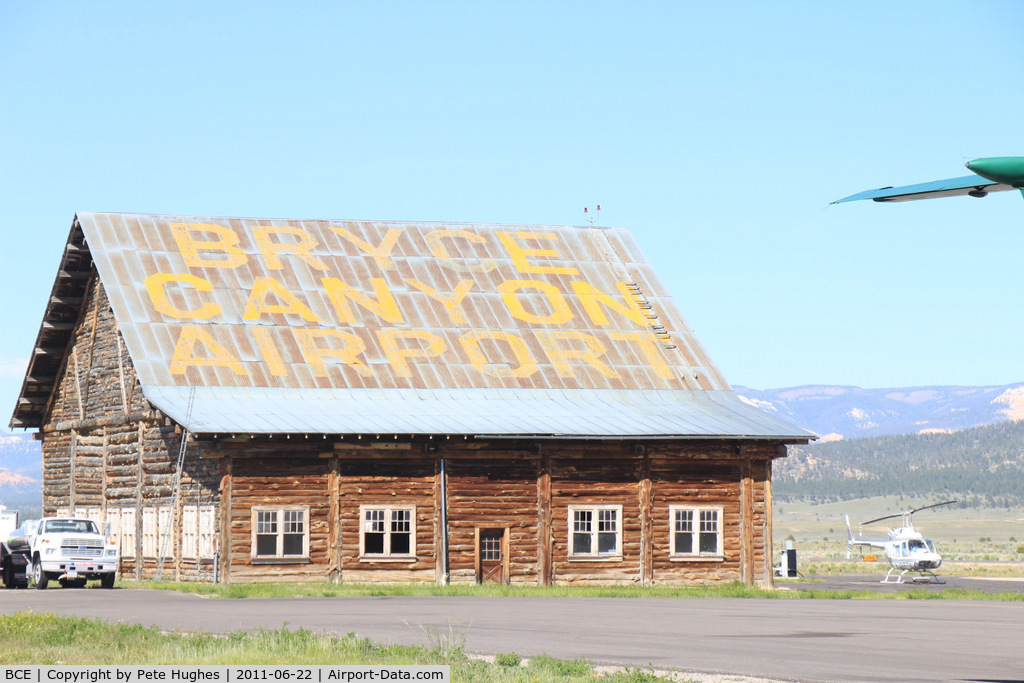 Bryce Canyon Airport (BCE) - Bryce Canyon, UT - the lettering has faded since 1989 but not much else has changed.