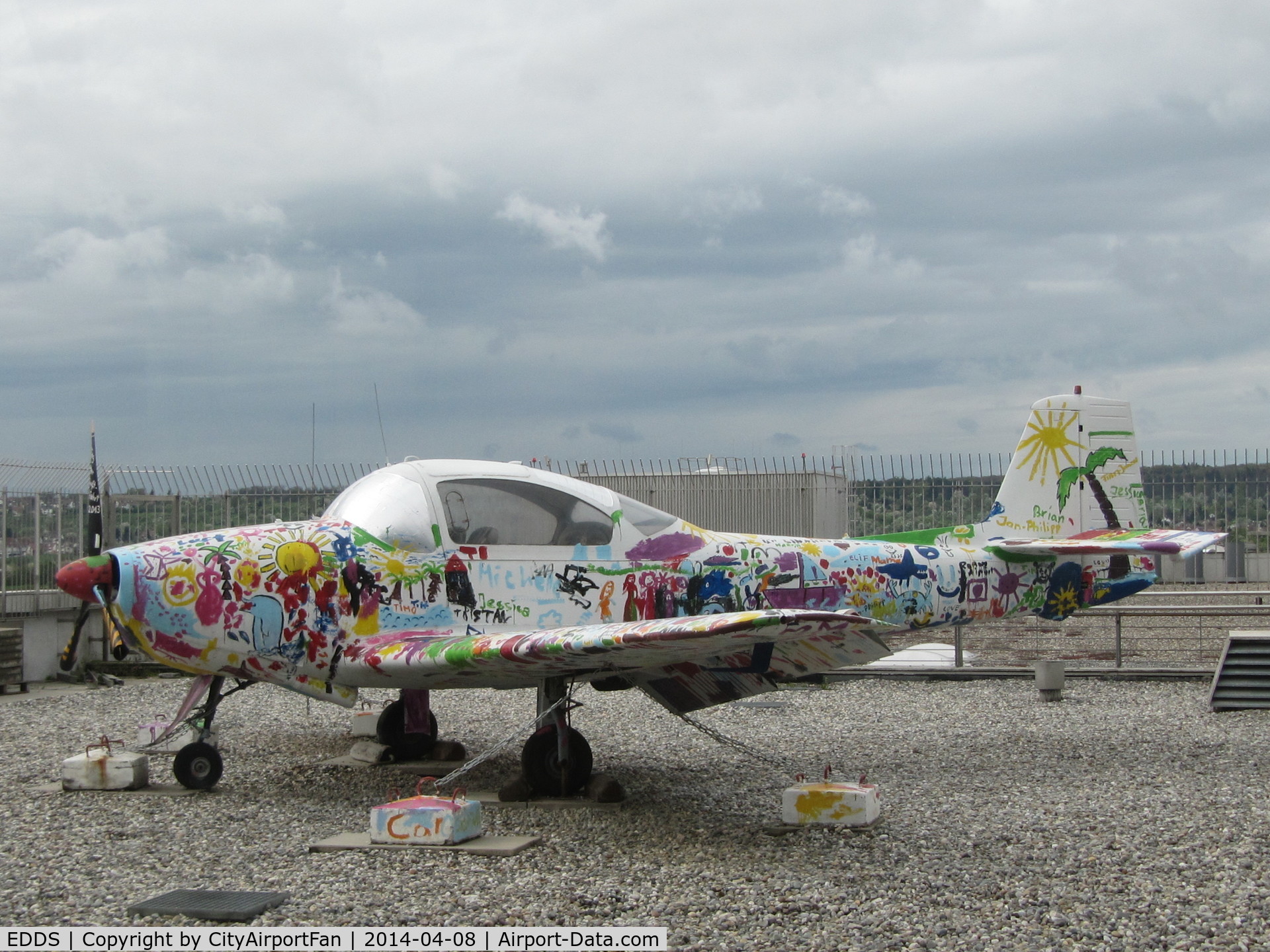 Stuttgart Echterdingen Airport, Stuttgart Germany (EDDS) - Very funny plane, standing on the Visitor Terrace of Stuttgart Airport.