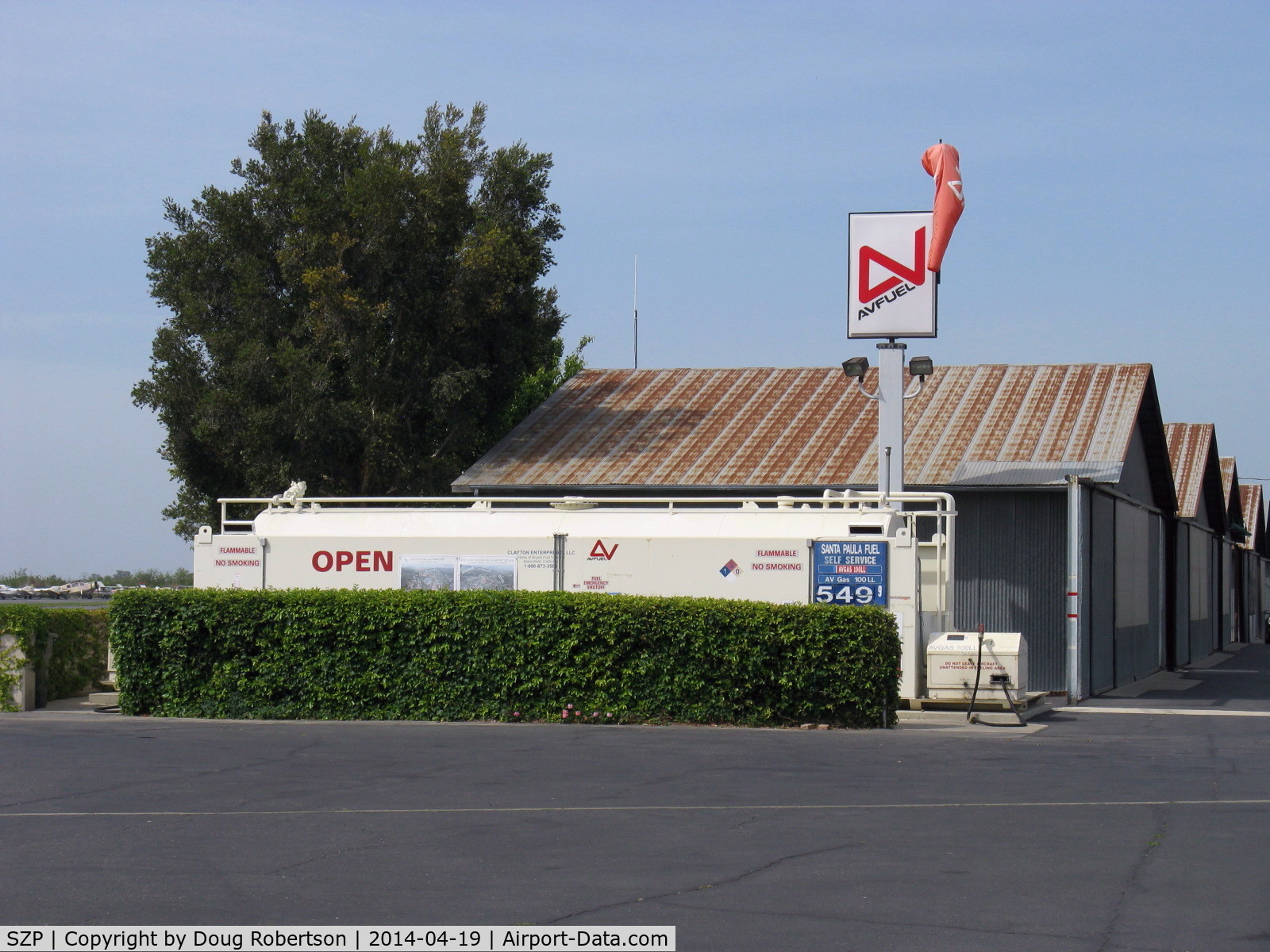 Santa Paula Airport (SZP) - Self-service Dual Station Fuel Dock 100LL, open 24 hours. Note changed fuel price/gallon.