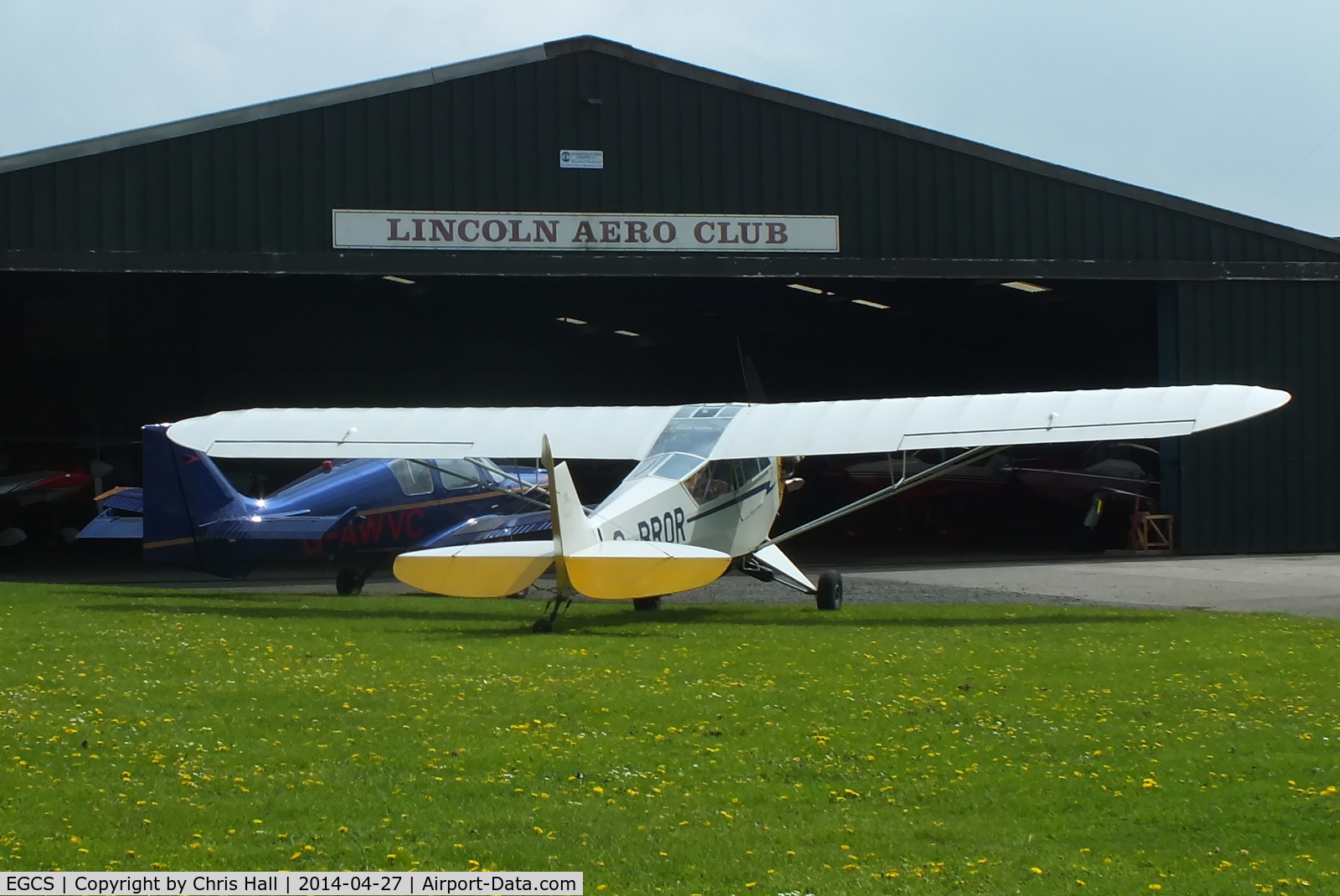 Sturgate Airfield Airport, Lincoln, England United Kingdom (EGCS) - Lincoln Flying Club hangar at Stugate