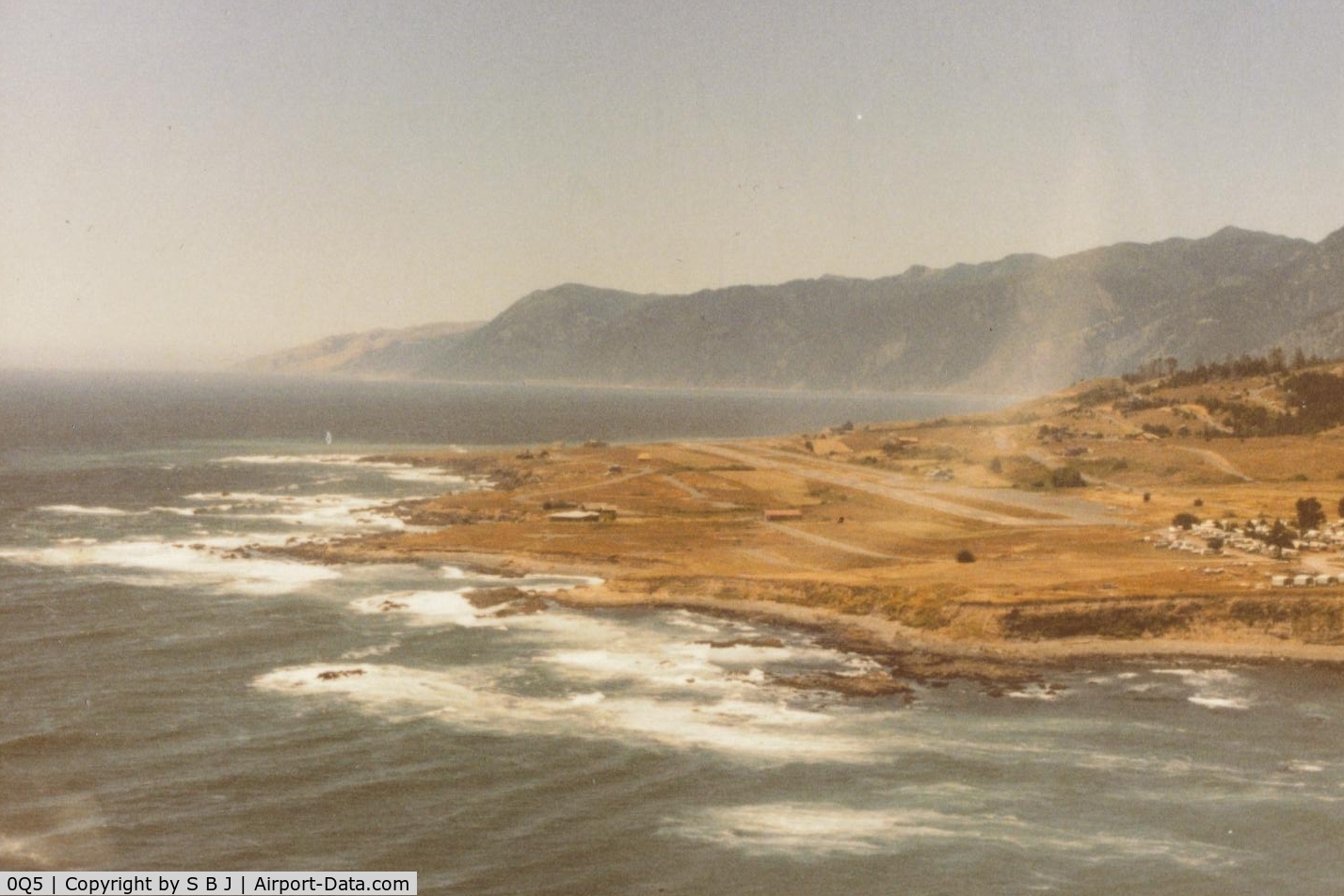 Shelter Cove Airport (0Q5) - Passing by Shelter Cove on a windy day in 1982. Big Flat (seen in 2 of my N8059X pictures) is in the top left of pic where the dark part of the mountain range ends.It is now Kings Range National Conservation Area known as The Lost Coast.
