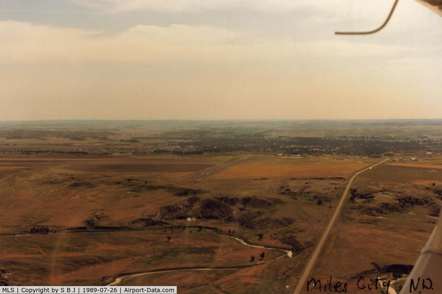 Frank Wiley Field Airport (MLS) - Air view of Miles City,Mt. airport.