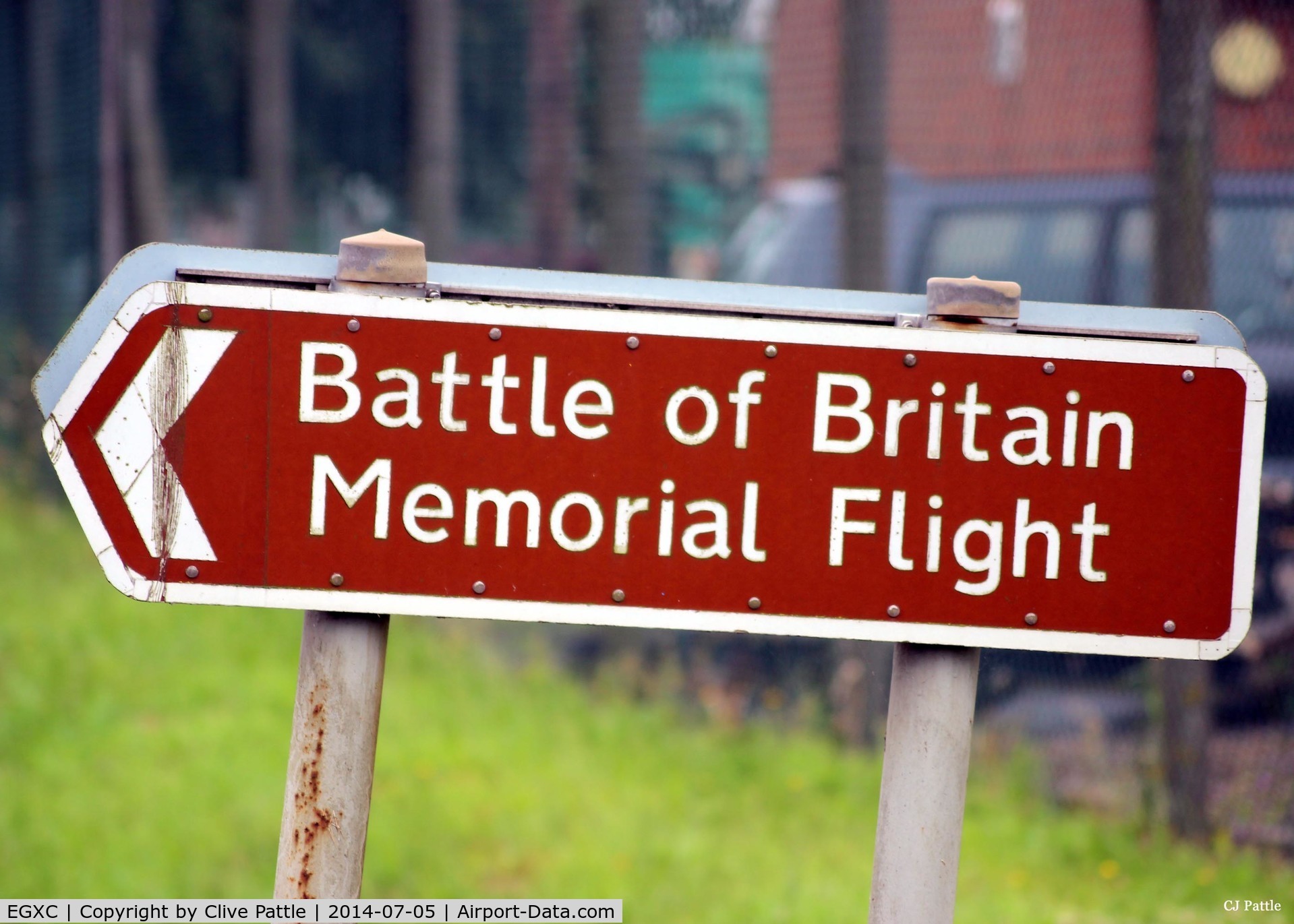 RAF Coningsby Airport, Coningsby, England United Kingdom (EGXC) - A view of the Battle of Britain Memorial Flight (BBMF) street sign at RAF Coningsby