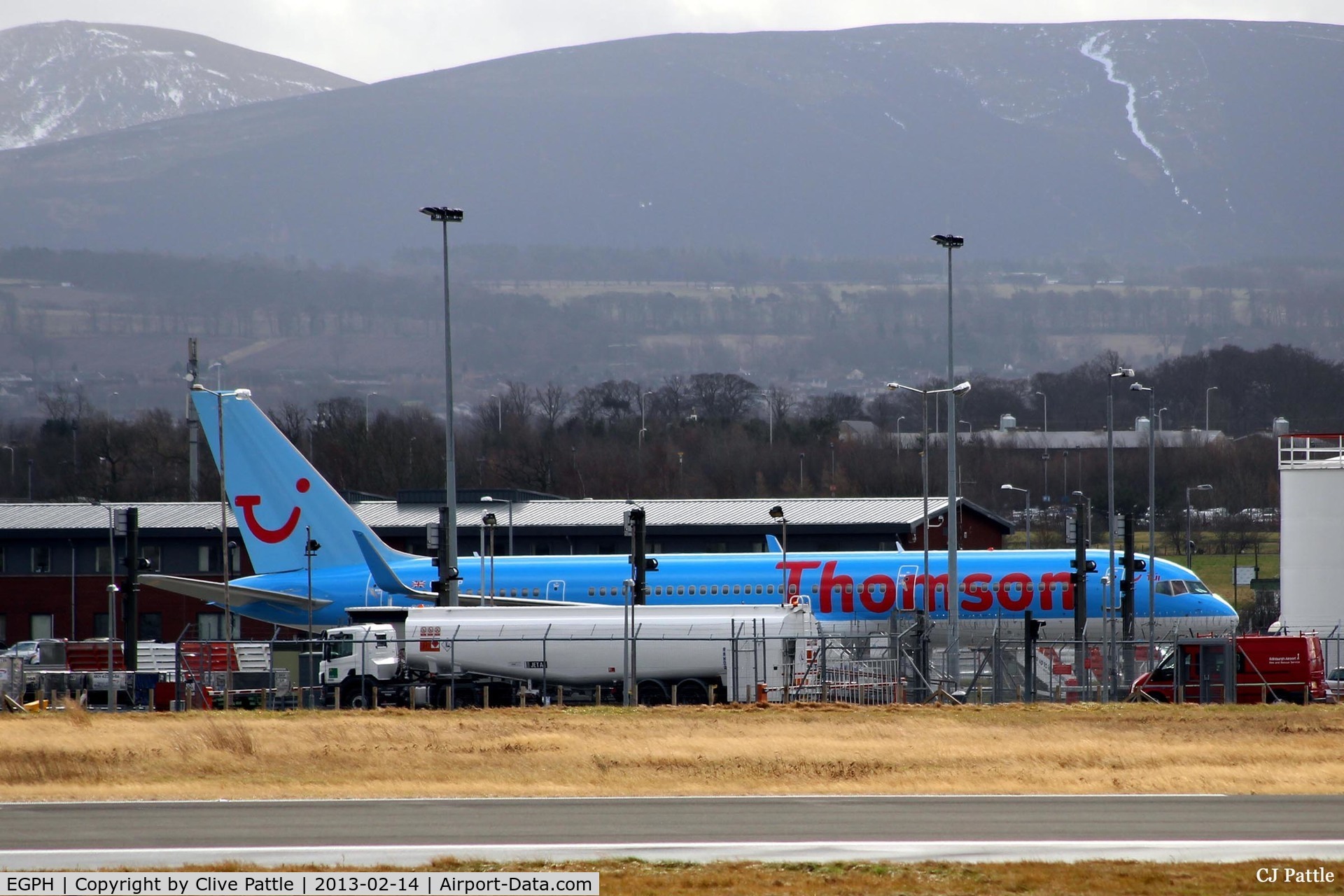 Edinburgh Airport, Edinburgh, Scotland United Kingdom (EGPH) - A close up of the apron facilities at Edinburgh