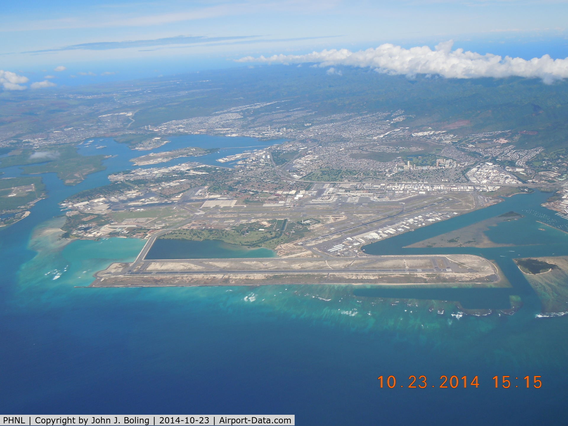 Honolulu International Airport, Honolulu, Hawaii United States (PHNL) - Overview of PHNL and Pearl Harbor looking north.