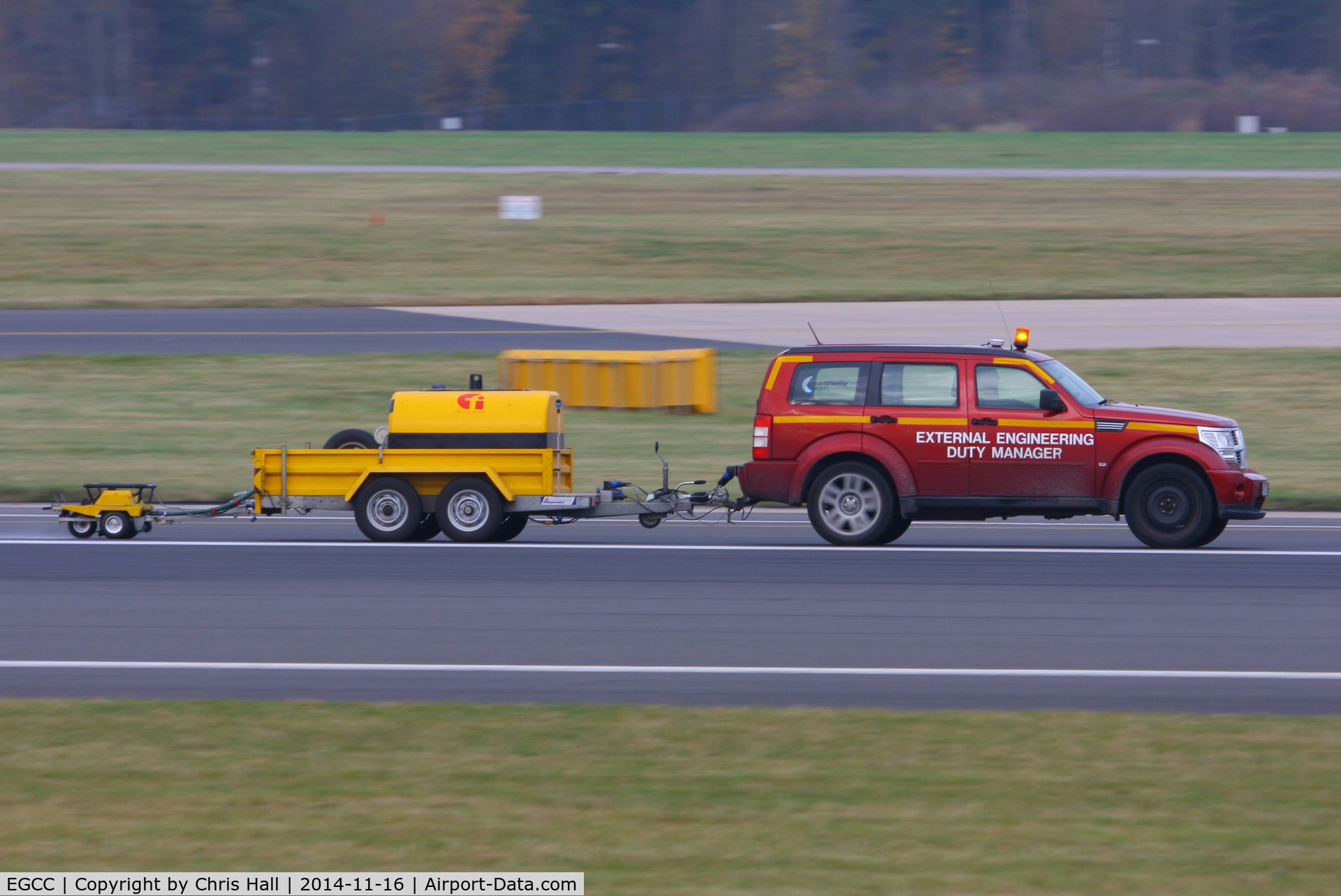 Manchester Airport, Manchester, England United Kingdom (EGCC) - runway surface friction testing
