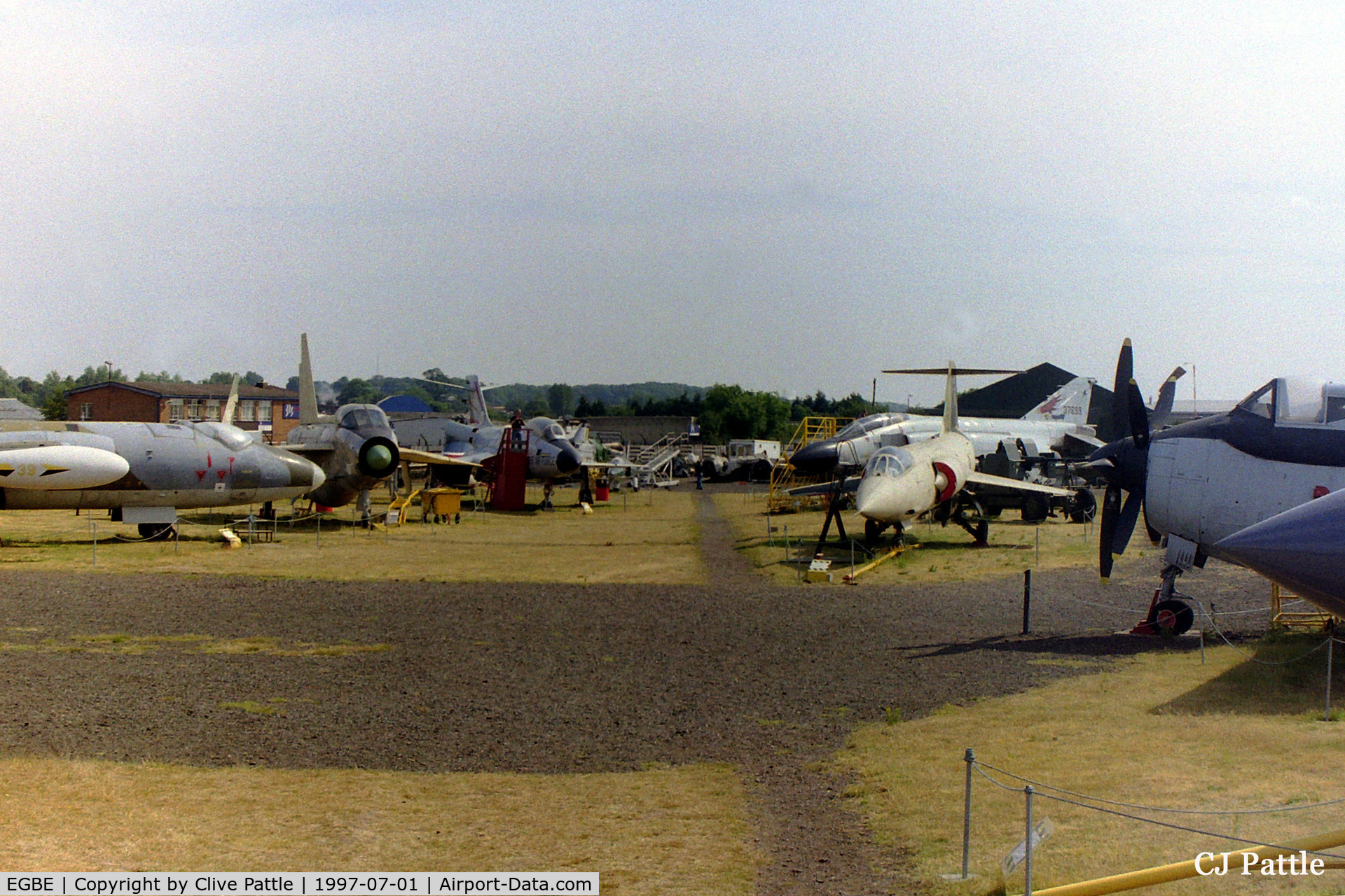 Coventry Airport, Coventry, England United Kingdom (EGBE) - A general view of some of the exhibits at the Midland Air Museum, Coventry Airport. Photo taken in 1997.