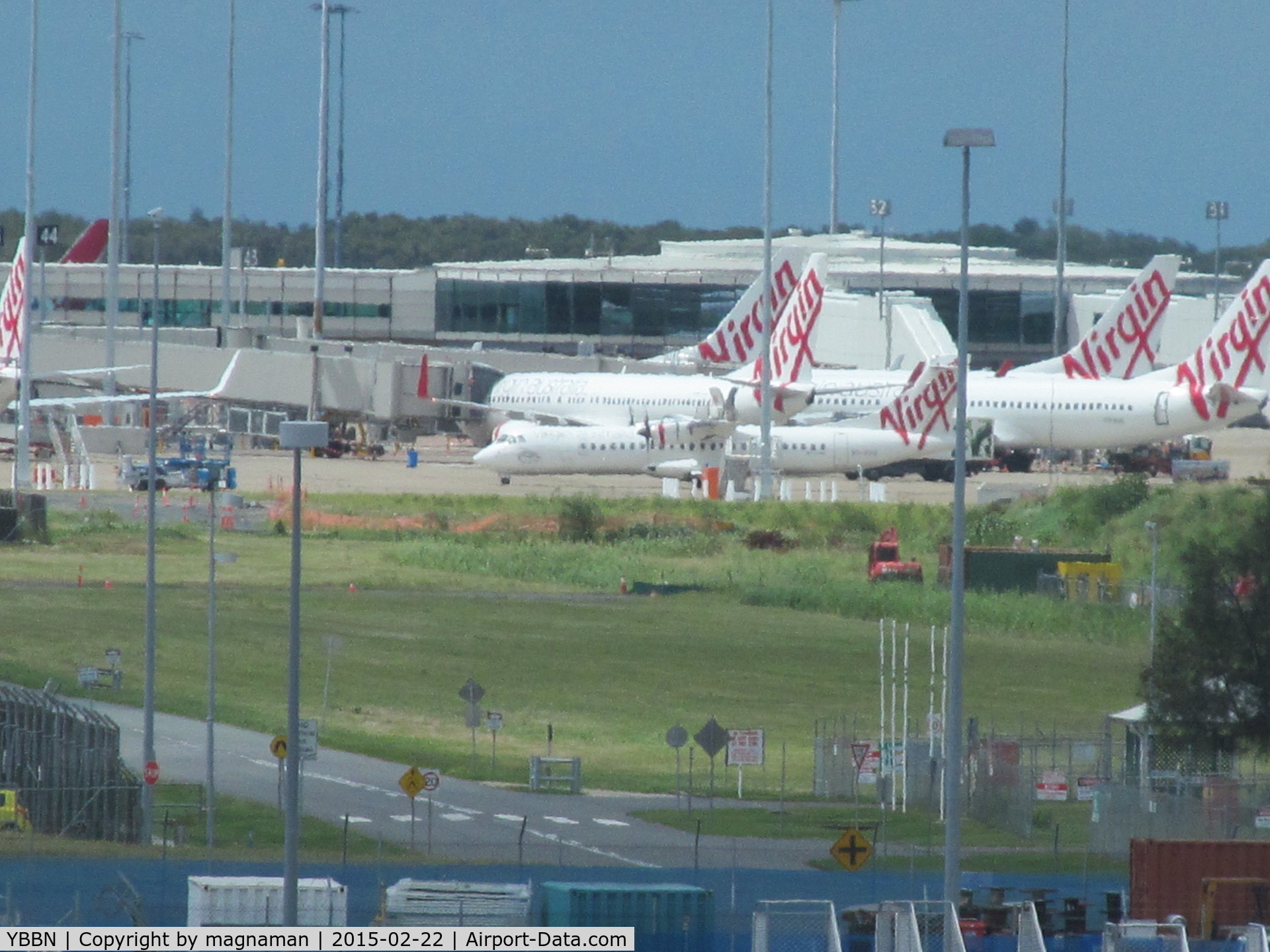 Brisbane International Airport, Brisbane, Queensland Australia (YBBN) - lots of virgins at domestic terminal - viewed from international terminal.