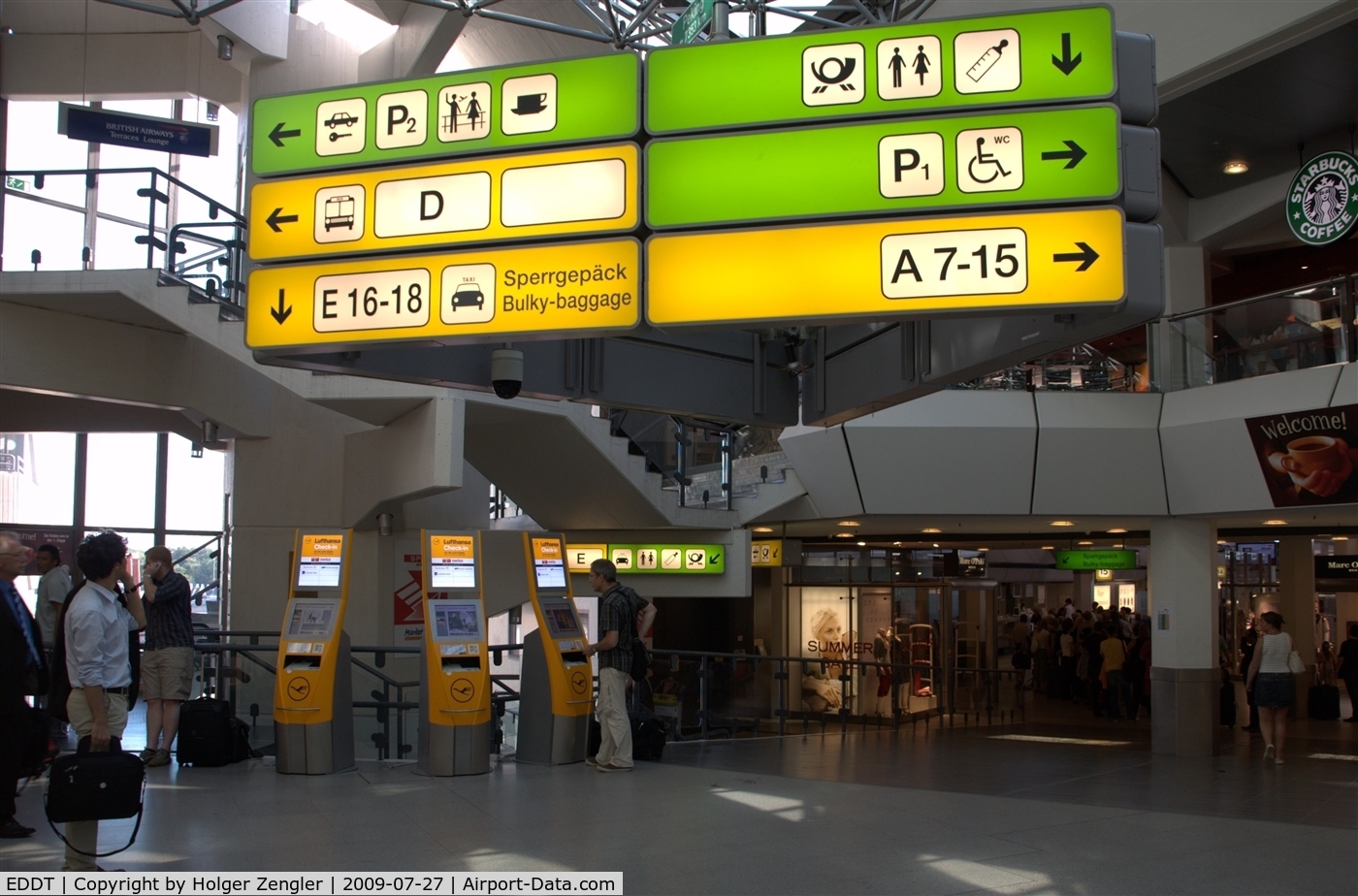 Tegel International Airport (closing in 2011), Berlin Germany (EDDT) - View into terminal building....