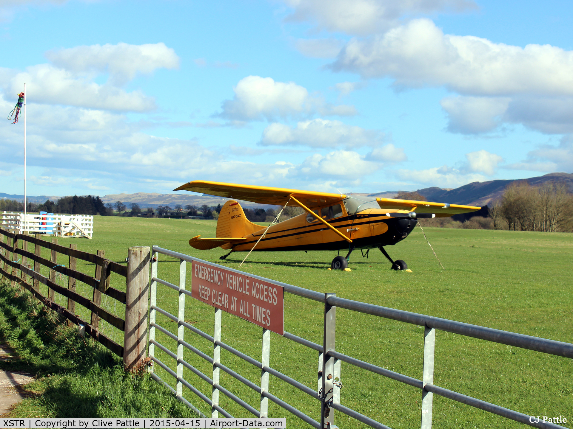 XSTR Airport - Looking airside onto the Strathallan Airfield, XSTR, near Auchterarder, Perthshire, Scotland - the home of Skydive Scotland