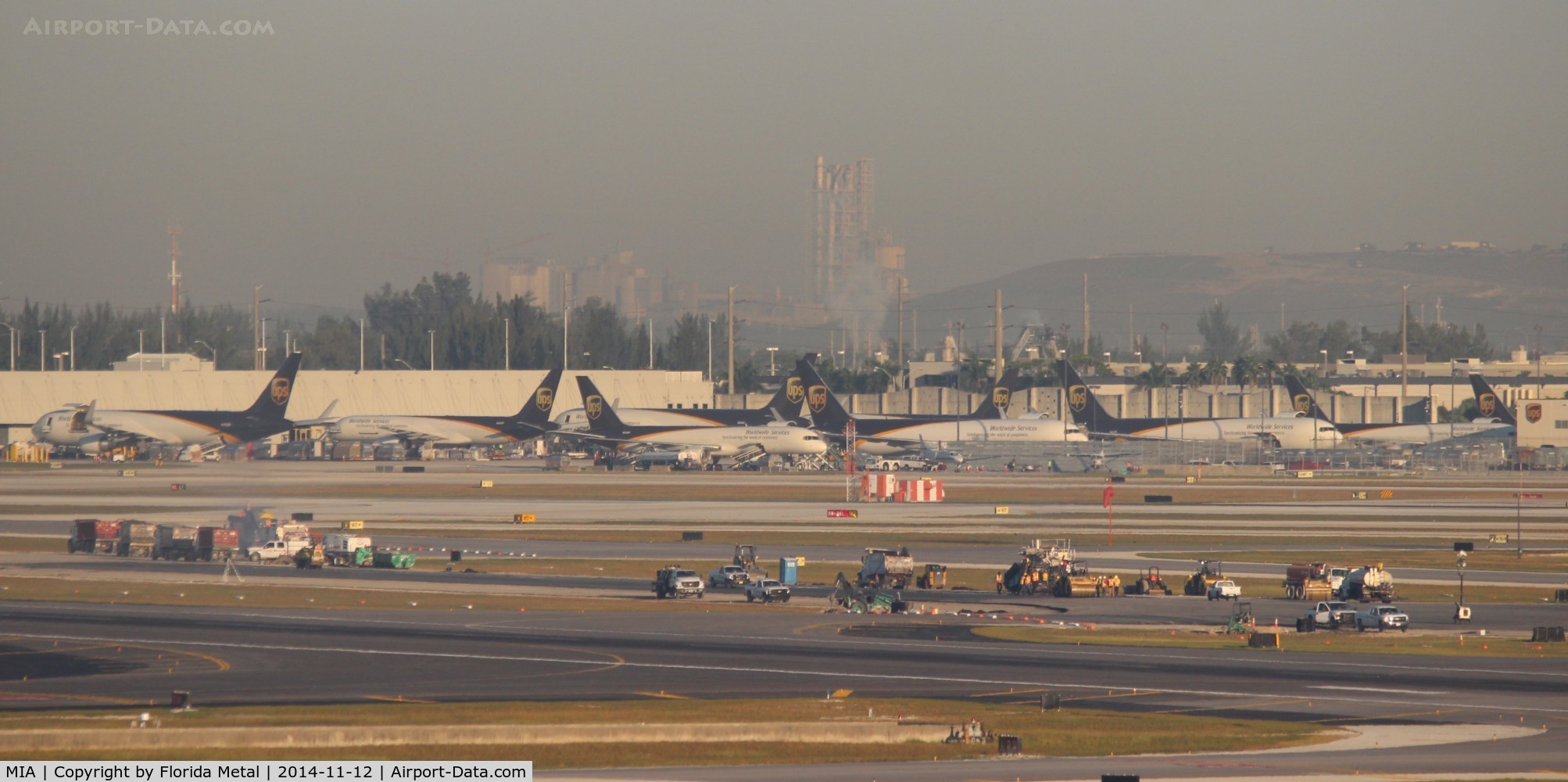 Miami International Airport (MIA) - UPS cargo ramp from across the field