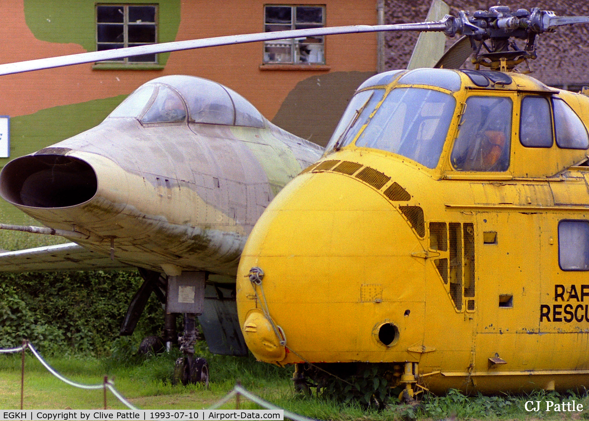Lashenden/Headcorn Airport, Maidstone, England United Kingdom (EGKH) - A view of two of the external display items at the Lashenden Air Warfare Museum at Headcorn airfield EGKH