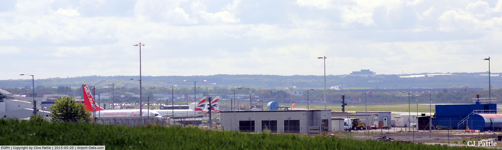 Edinburgh Airport, Edinburgh, Scotland United Kingdom (EGPH) - A panoramic view, facing south, of Edinburgh EGPH.