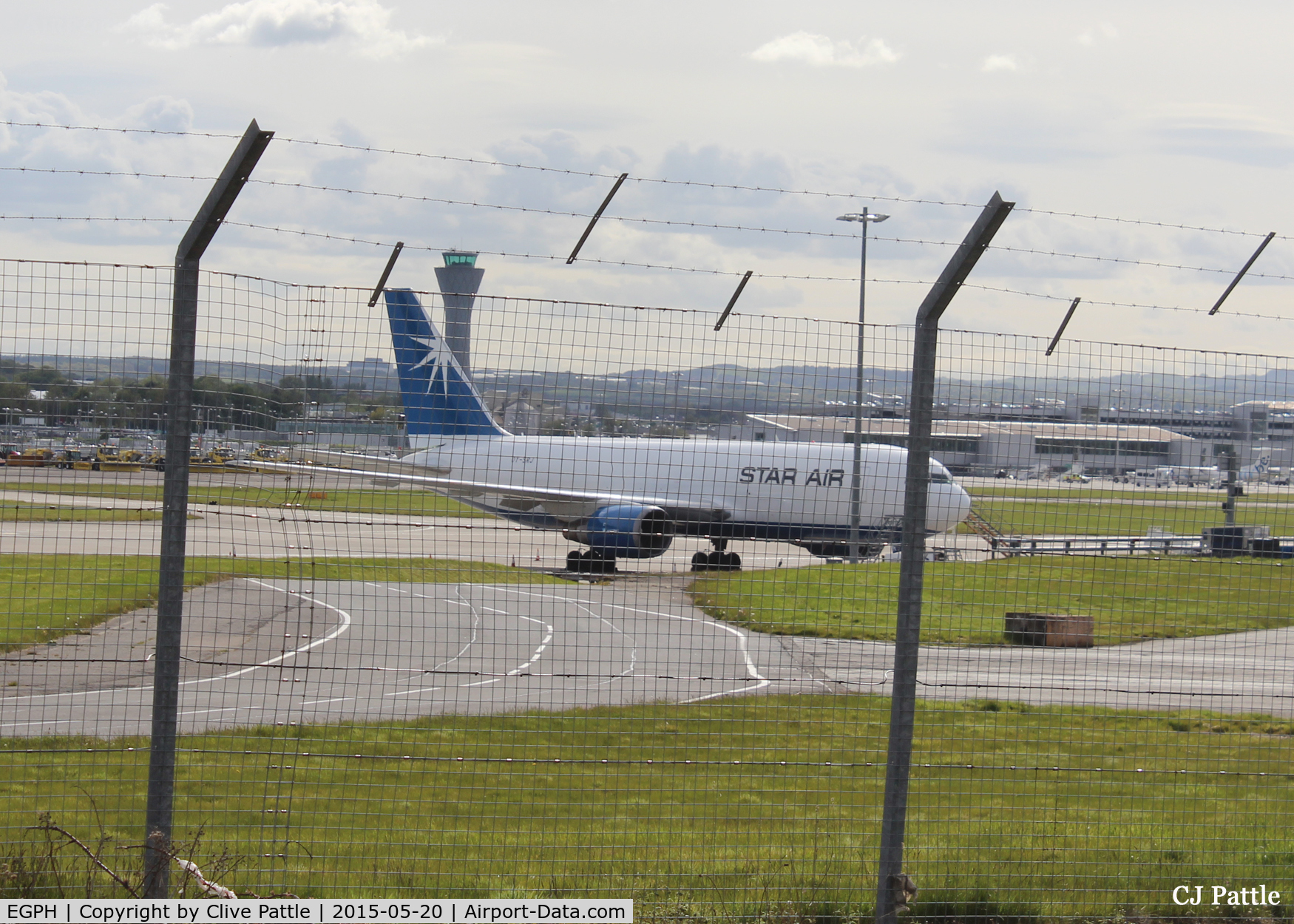 Edinburgh Airport, Edinburgh, Scotland United Kingdom (EGPH) - The cargo north side area viewed through the fence at Edinburgh EGPH