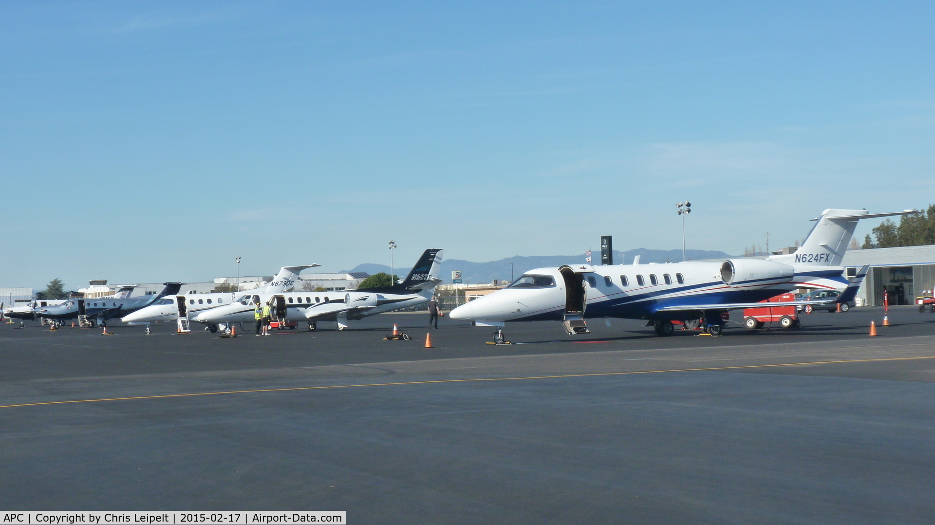 Napa County Airport (APC) - The Napa Jet Center with LearJets, Citations, PC-12s, and Phenoms.