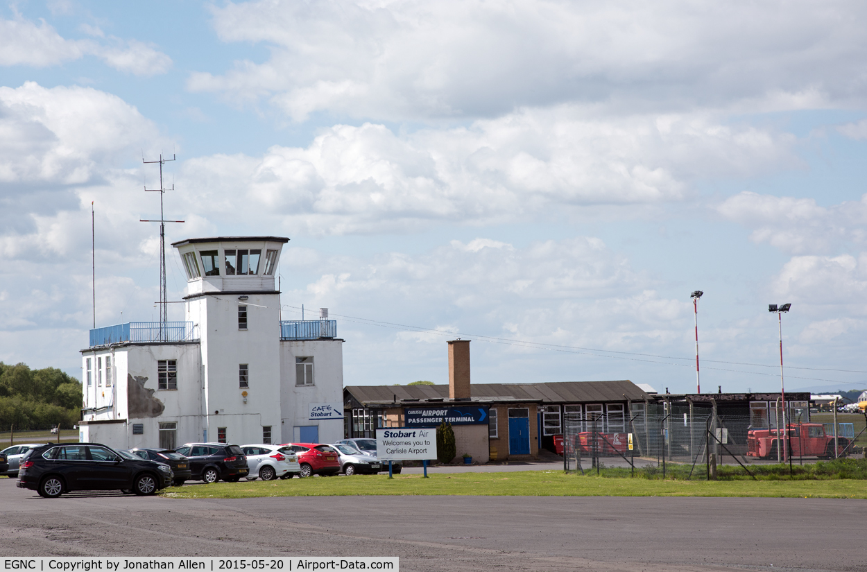 Carlisle Airport, Carlisle, England United Kingdom (EGNC) - Former RAF Crosby-on-Eden, now Carlisle Lake District Airport. The Stobart Cafe is a regular meeting-place for local aviation enthusiasts. 