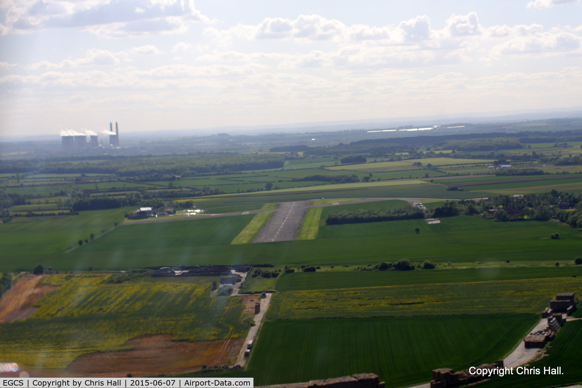 Sturgate Airfield Airport, Lincoln, England United Kingdom (EGCS) - on finals to RW27, 820 mtrs long