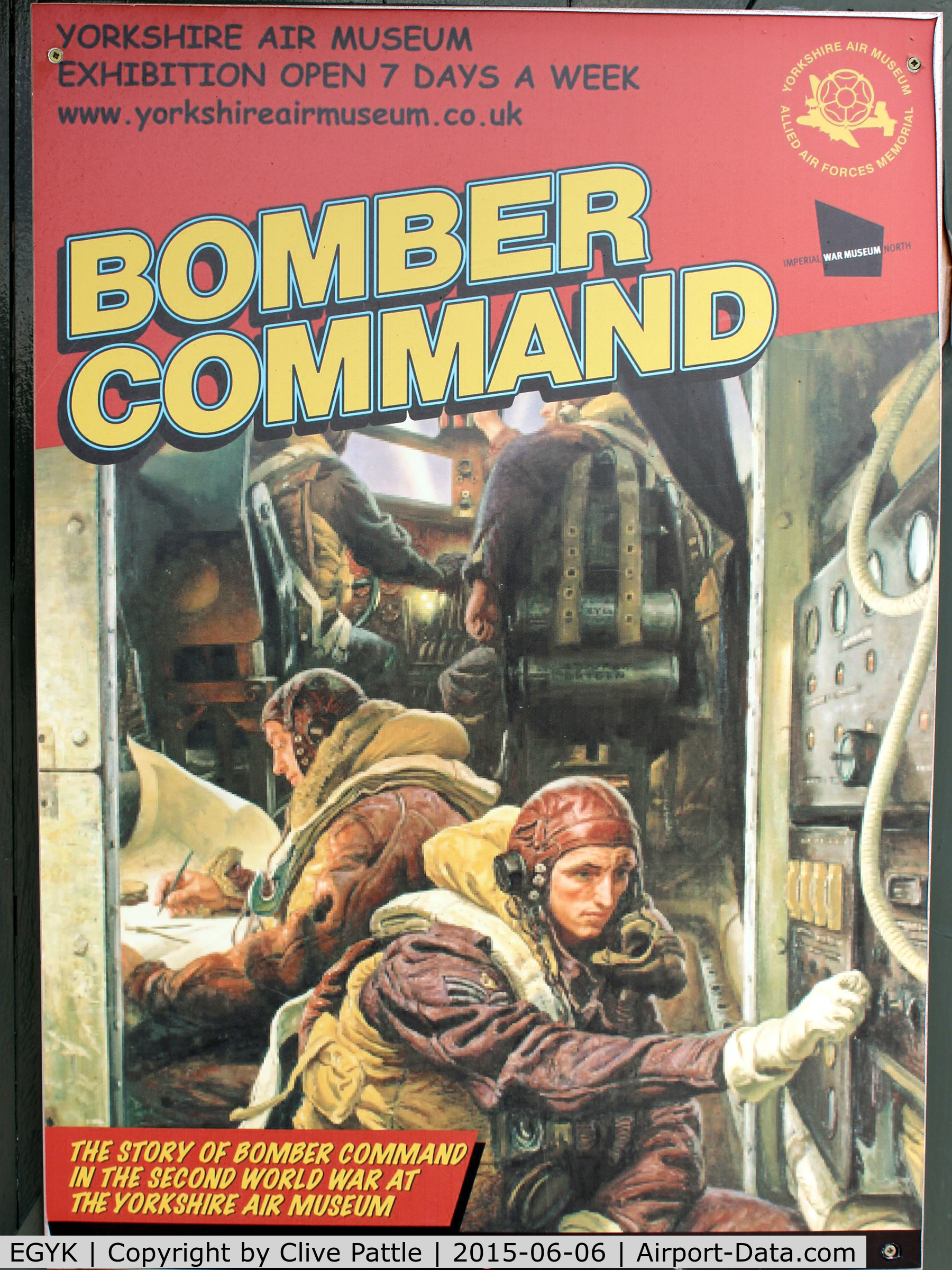 EGYK Airport - A Bomber Command display poster at the Yorkshire Aviation Museum, Elvington.