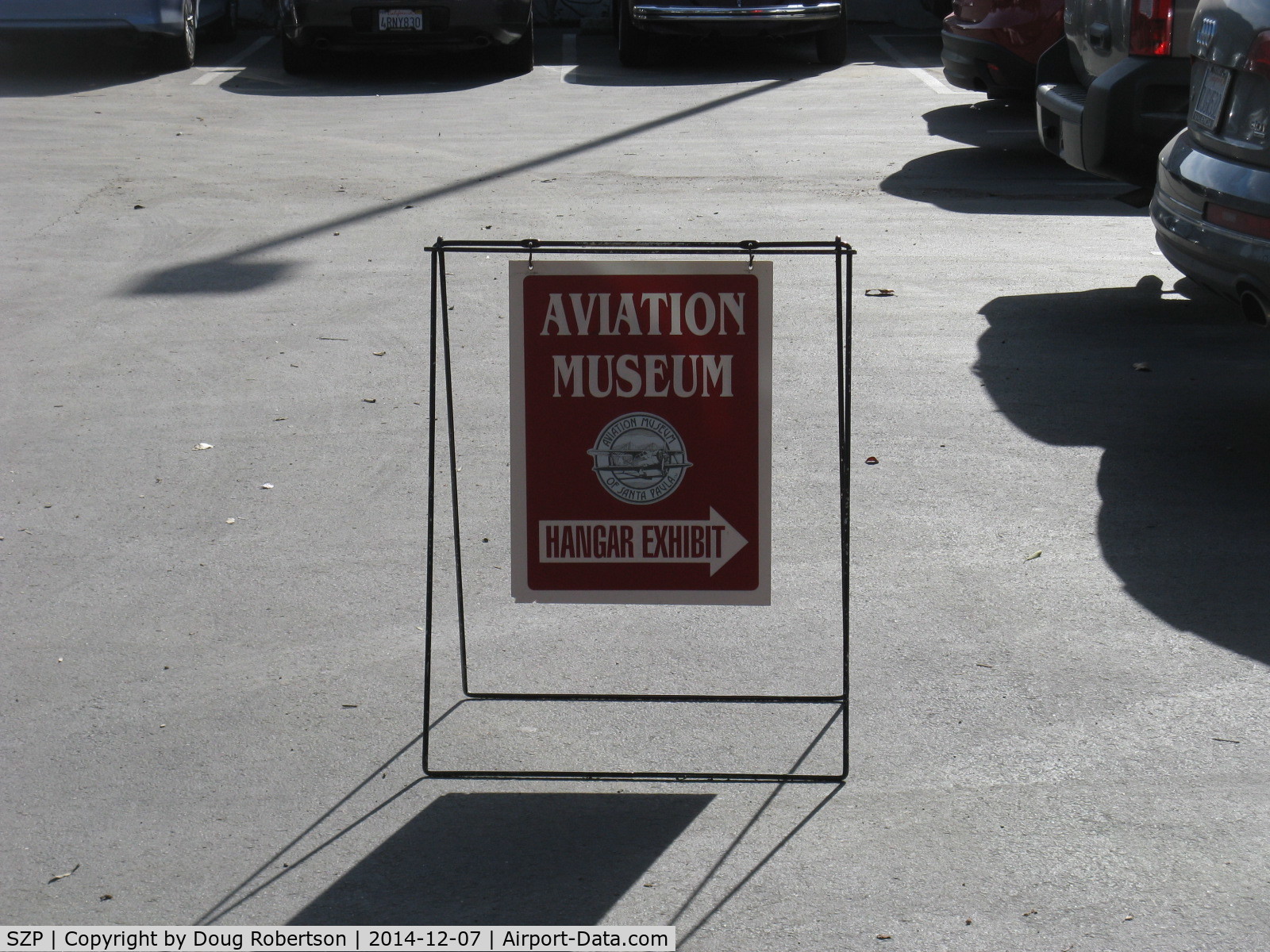 Santa Paula Airport (SZP) - Aviation Museum directional sign. Open First Sundays 10-3, rain cancels