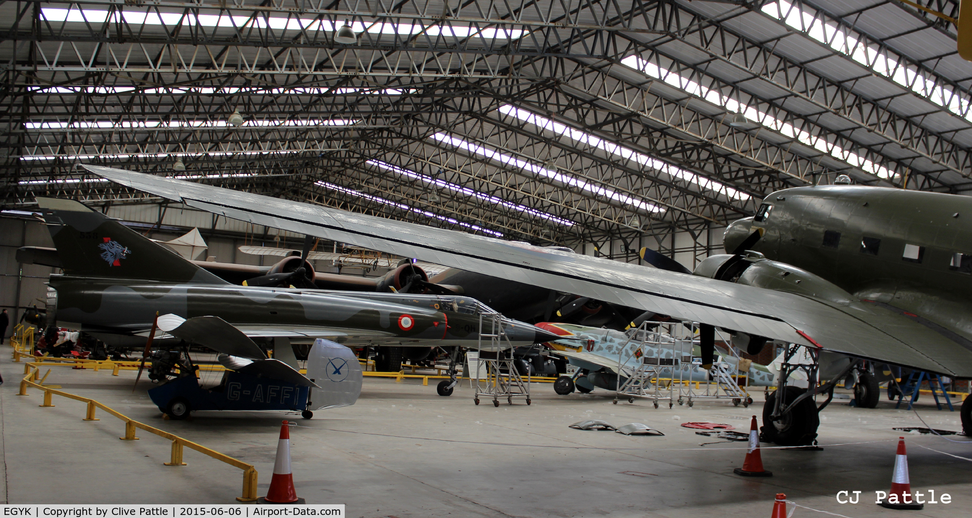 EGYK Airport - Part of the main hangar display at the Yorkshire Air Museum, Elvington, Yorks, UK former EGYK