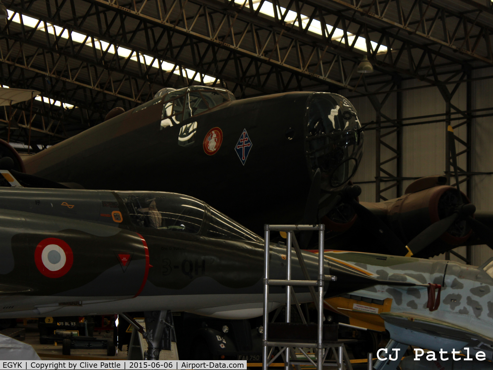 EGYK Airport - A shot of part of the main hangar display at the Yorkshire Air Museum, Elvington, Yorks, UK former EGYK
