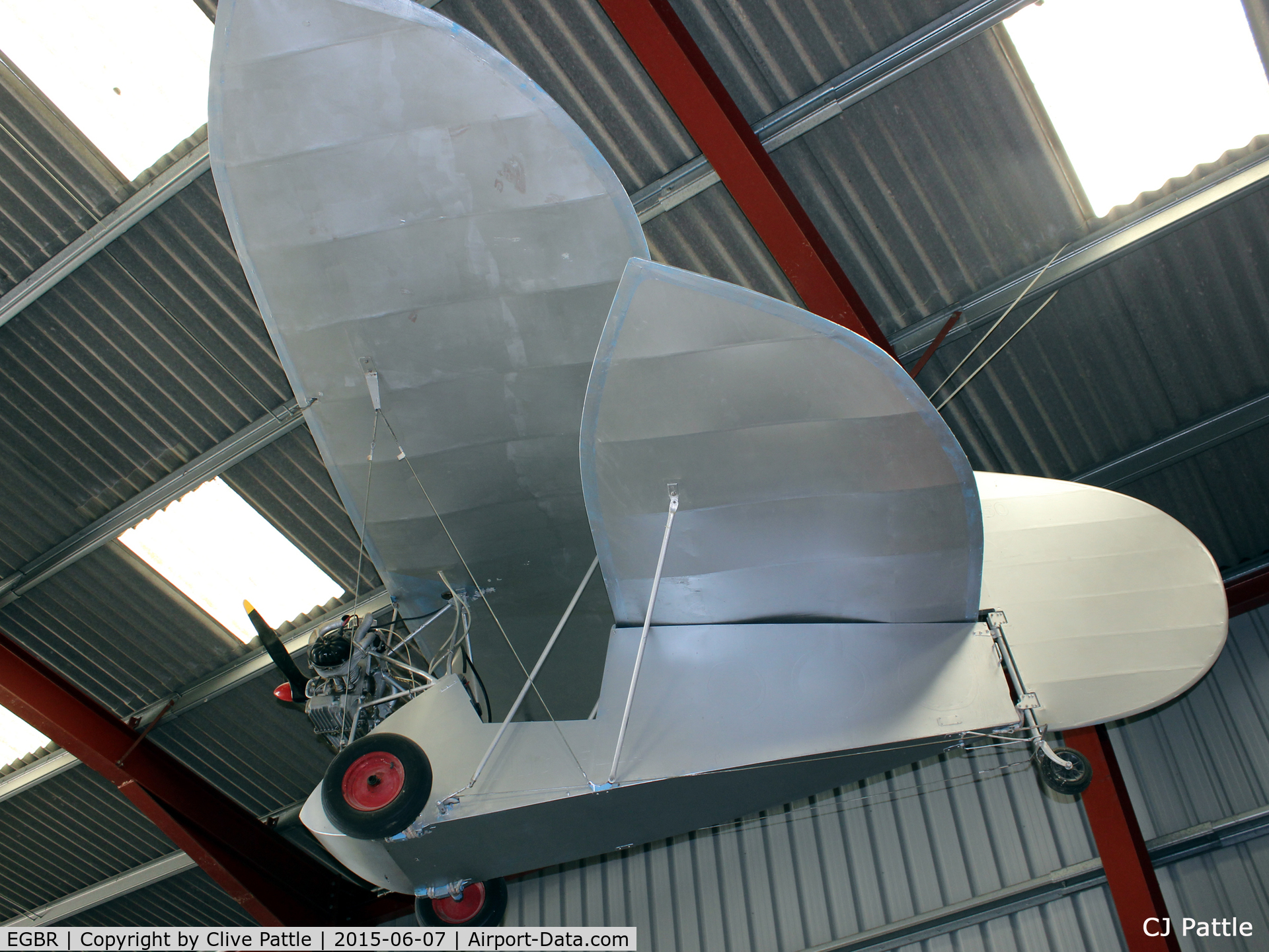 EGBR Airport - A Flying Flea in the hangar rafters at Breighton Airfield, Yorkshire - EGBR