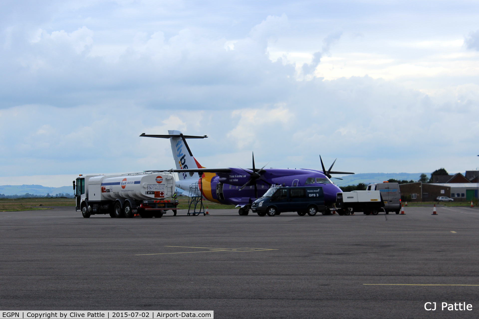 Dundee Airport, Dundee, Scotland United Kingdom (EGPN) - A Dornier of Flybe receiving fuel, food and luggage at Dundee Riverside Airport EGPN