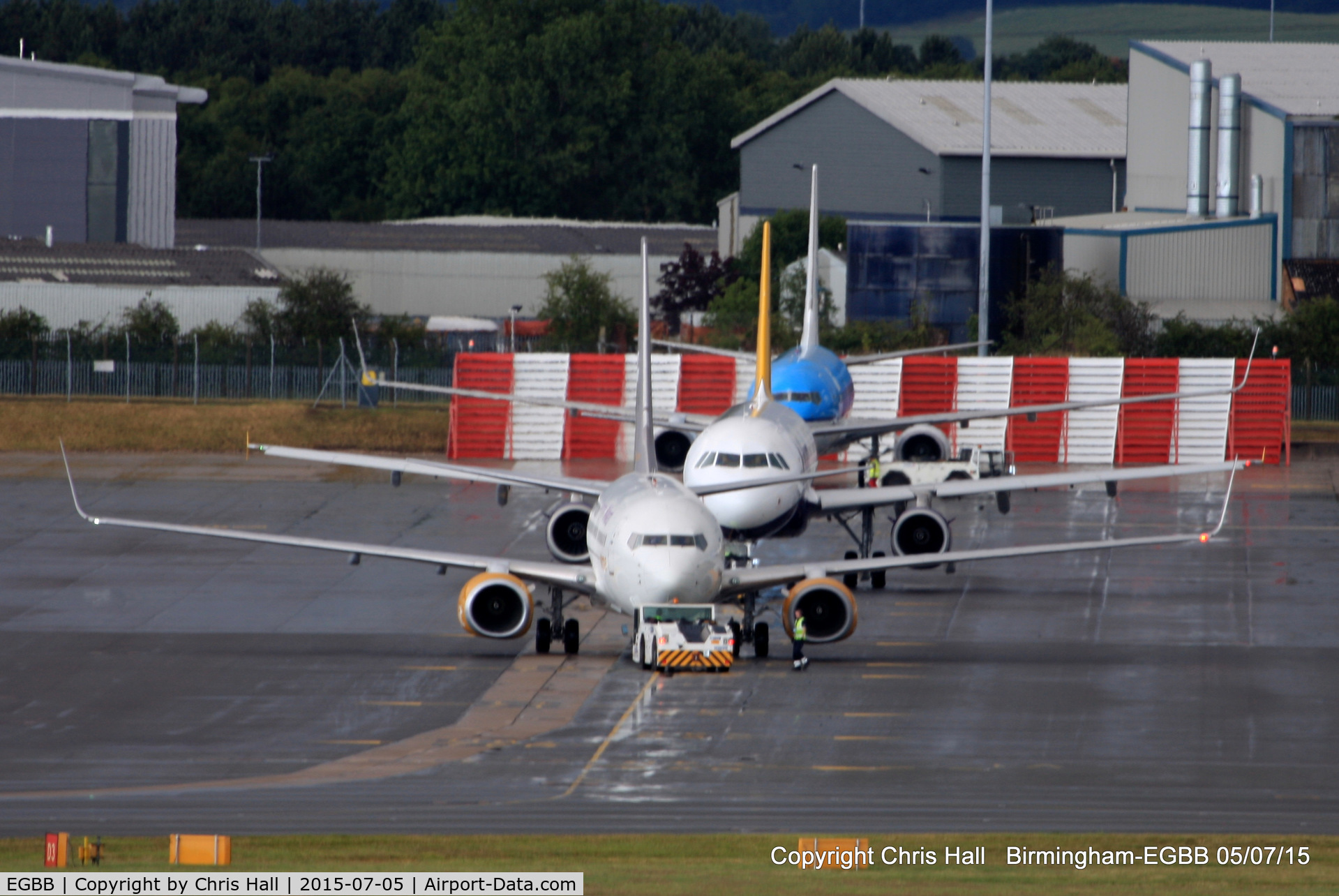 Birmingham International Airport, Birmingham, England United Kingdom (EGBB) - queuing up to depart Birmingham