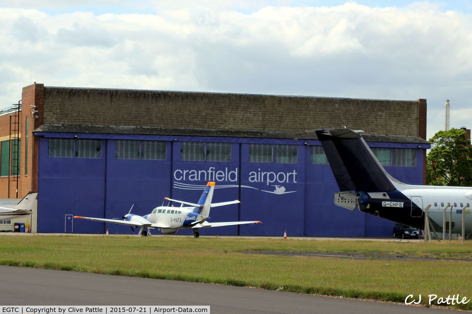 Cranfield Airport, Cranfield, England United Kingdom (EGTC) - Hangar view from airside at Cranfield EGTC