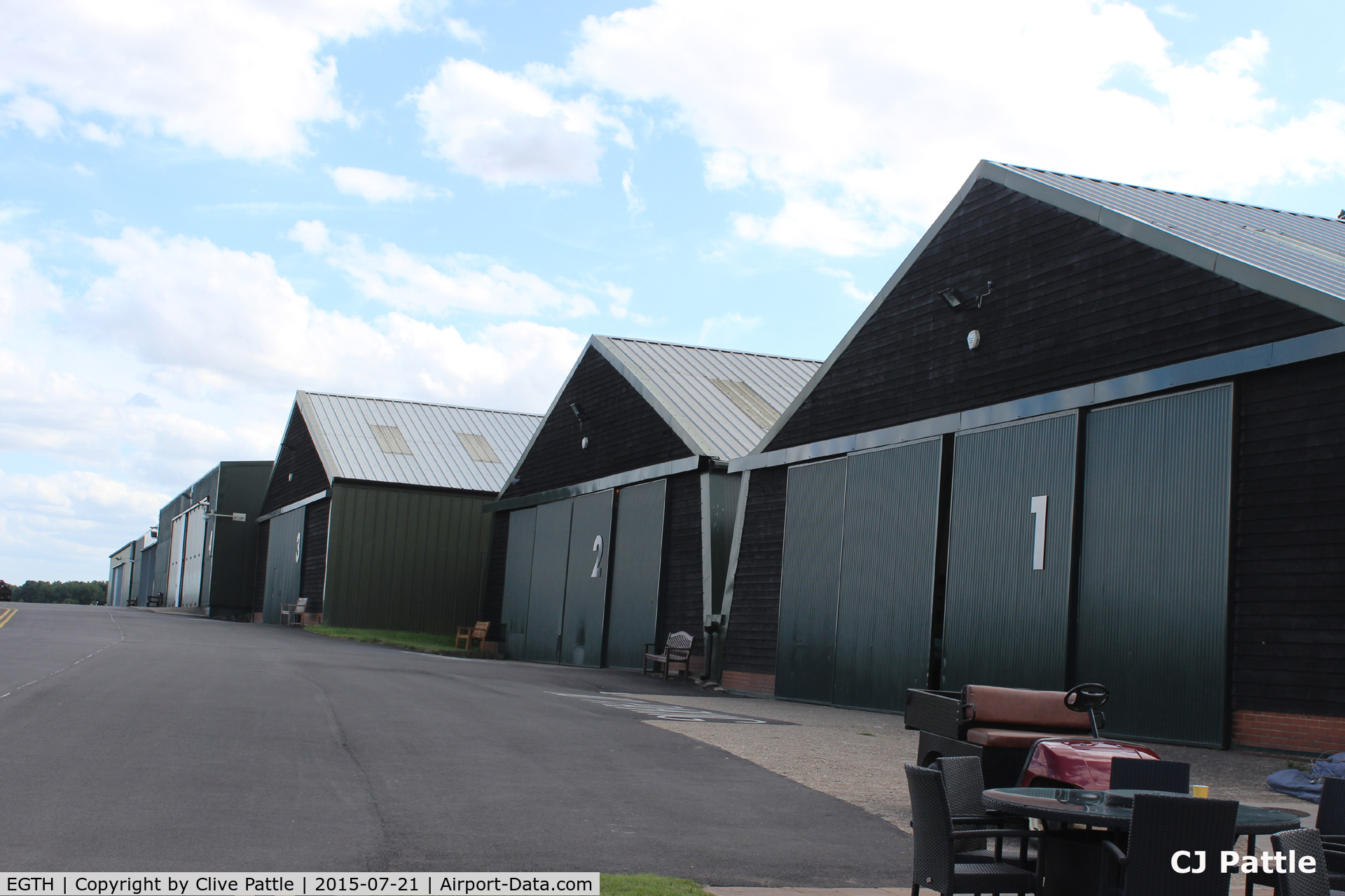 EGTH Airport - A view of the many hangars at The Shuttleworth Trust, Old Warden Airfield, each filled with aviation gems.