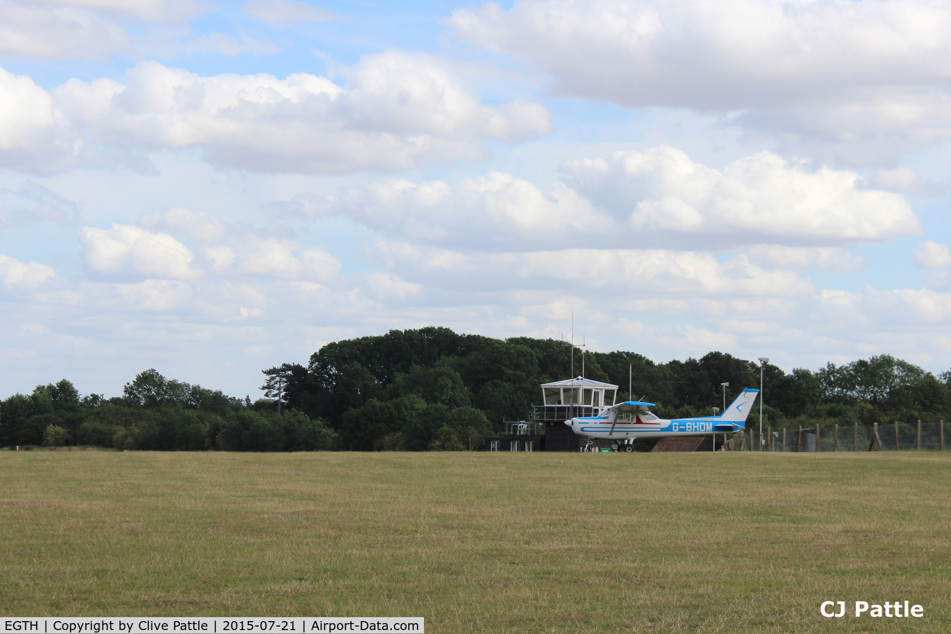 EGTH Airport - A view across the airfield towards the tower at The Shuttleworth Trust, Old Warden Airfield. EGTH