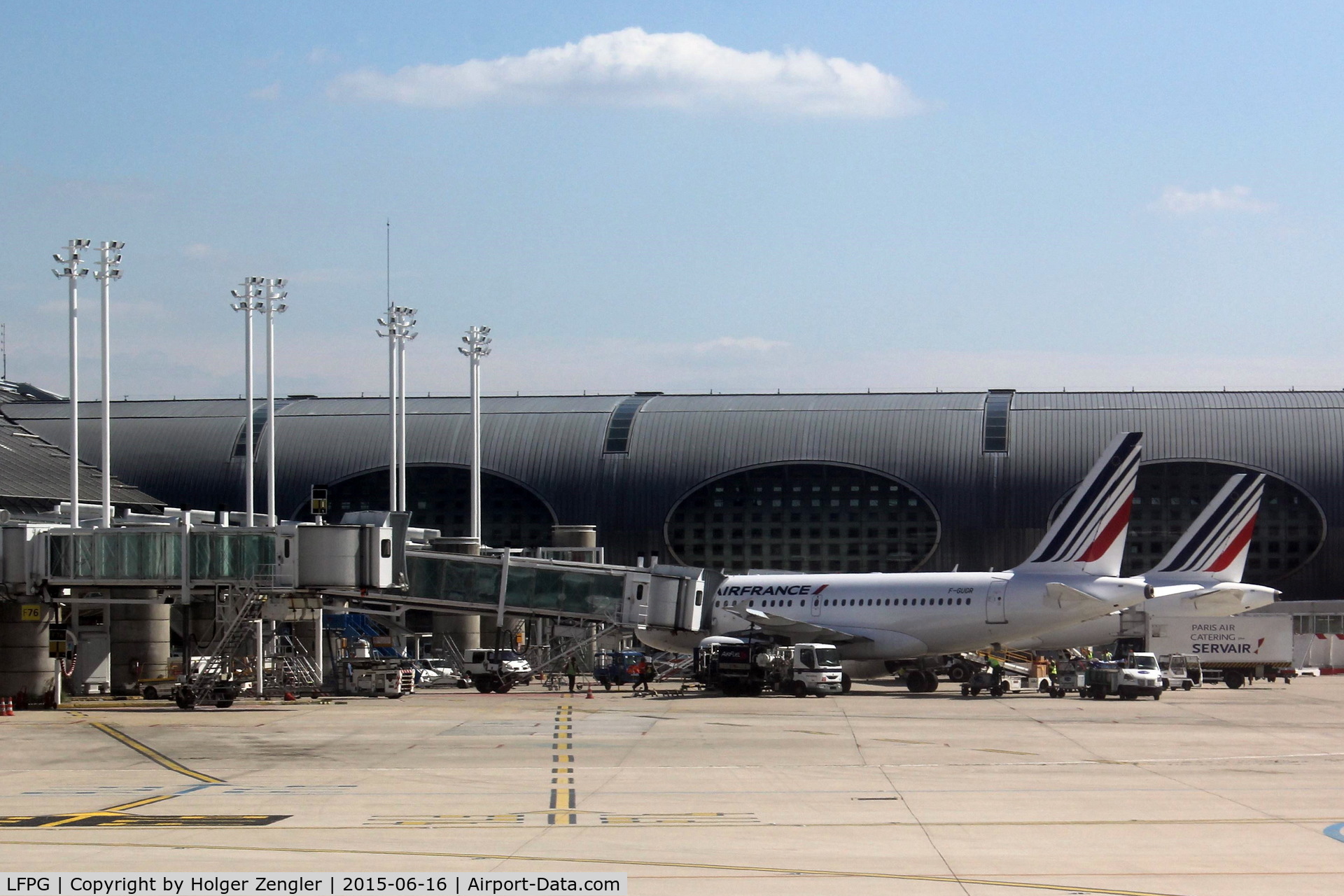 Paris Charles de Gaulle Airport (Roissy Airport), Paris France (LFPG) - View to stand F77 at terminal 2...