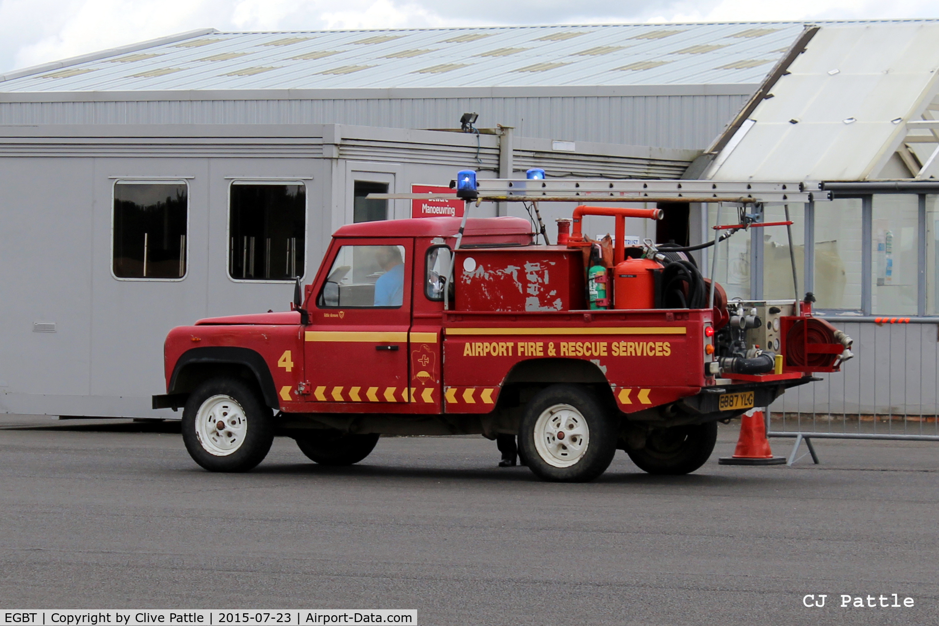 Turweston Aerodrome Airport, Turweston, England United Kingdom (EGBT) - The Fire Rescue vehicle at Turweston EGBT
