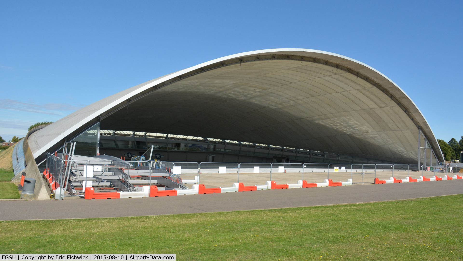 Duxford Airport, Cambridge, England United Kingdom (EGSU) - Revealed in all its glory - The magnificent American Air Museum building designed by Lord Norman Foster - The Imperial War Museum, Duxford, Cambridgeshire.