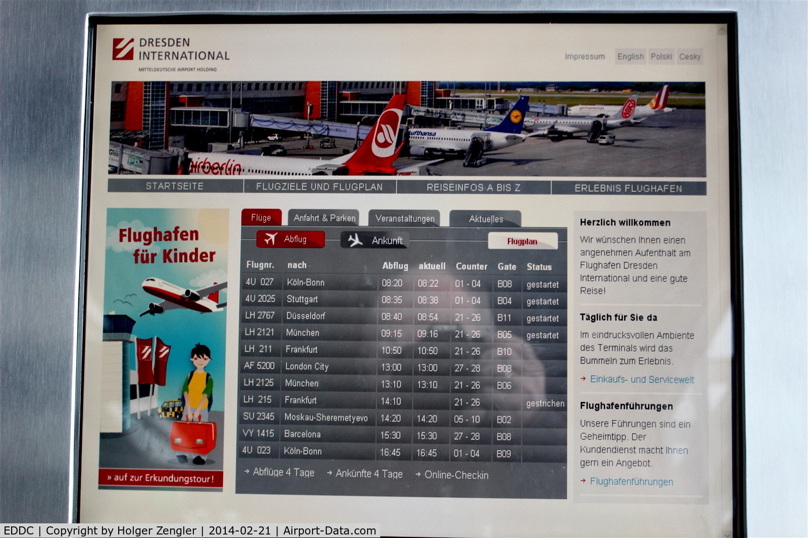 Dresden Klotzsche Airport, Dresden Germany (EDDC) - Please notice the huge number of flights today....