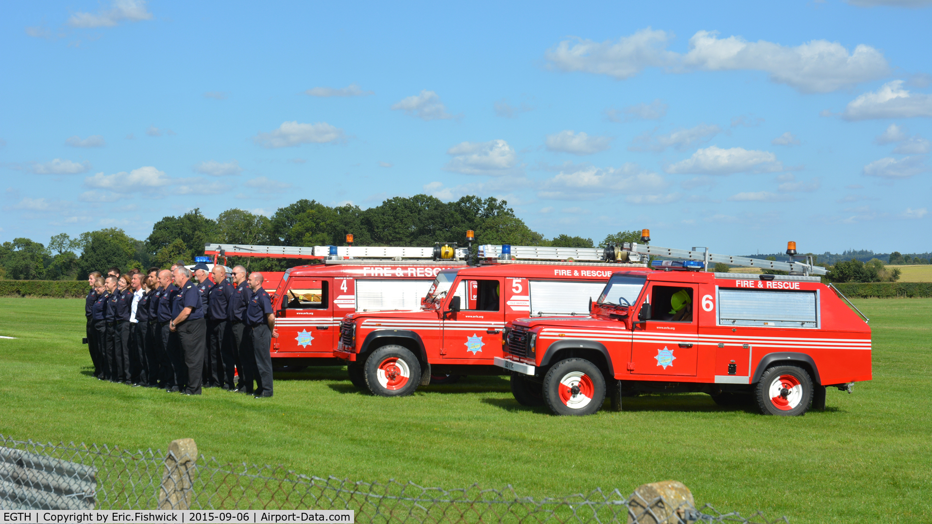 EGTH Airport - The Airfield Volunteer Fire Service, based at Old Warden, receiving the Queen's Award for Voluntary Service - The highest award given to voluntary groups across the U.K. for outstanding work done in their local communities. Sept. 2015.