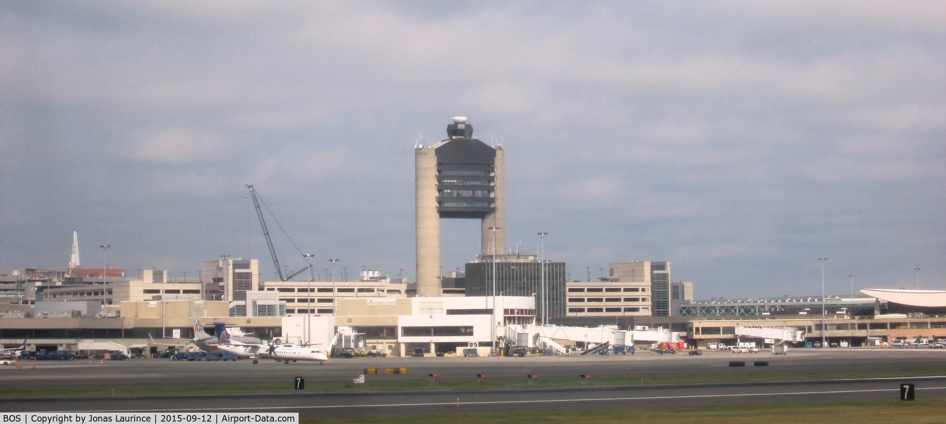 General Edward Lawrence Logan International Airport (BOS) - View of the Logan International Airport of Boston and the Control Tower
