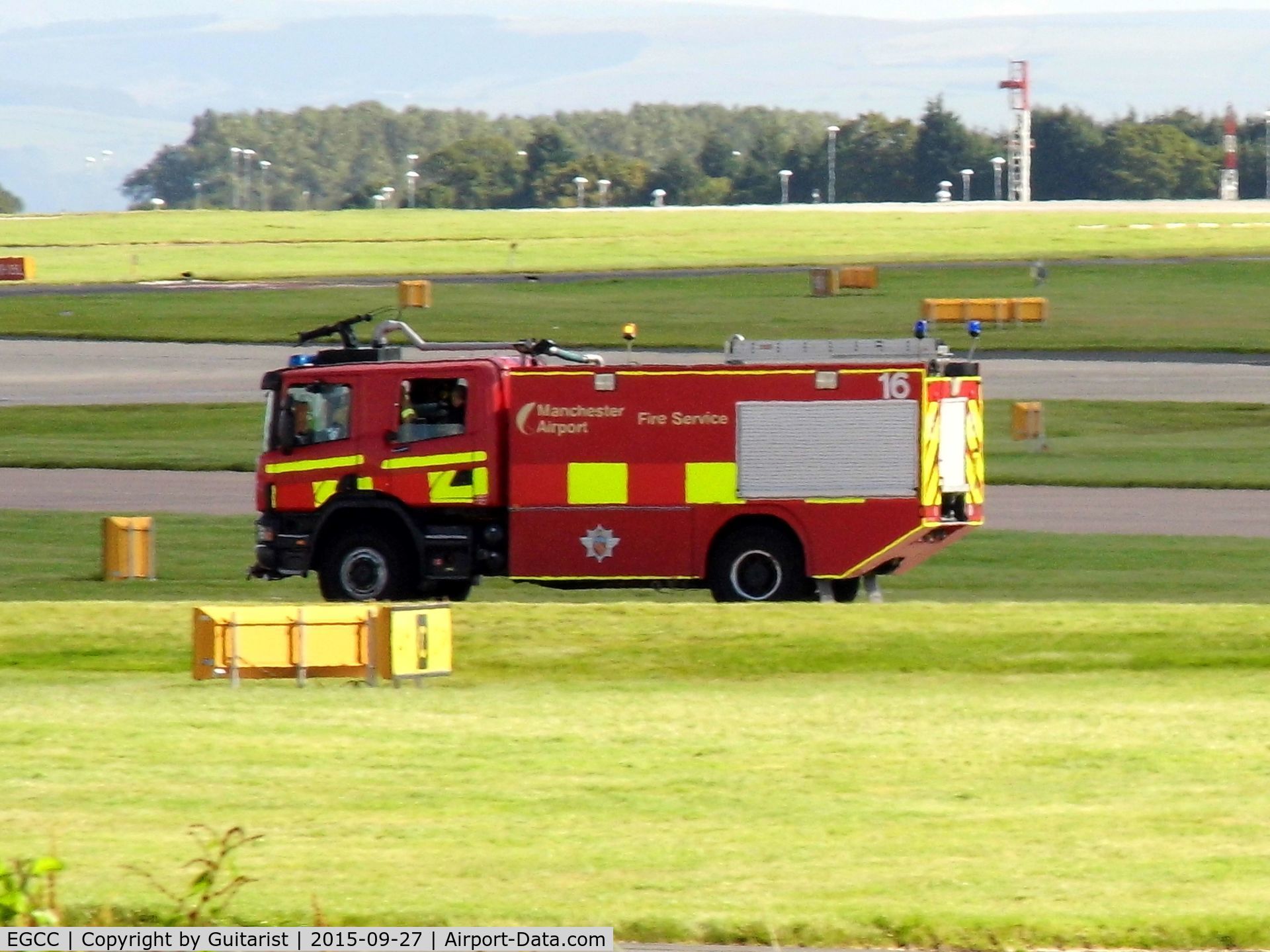 Manchester Airport, Manchester, England United Kingdom (EGCC) - Fire engine 16 at Manchester