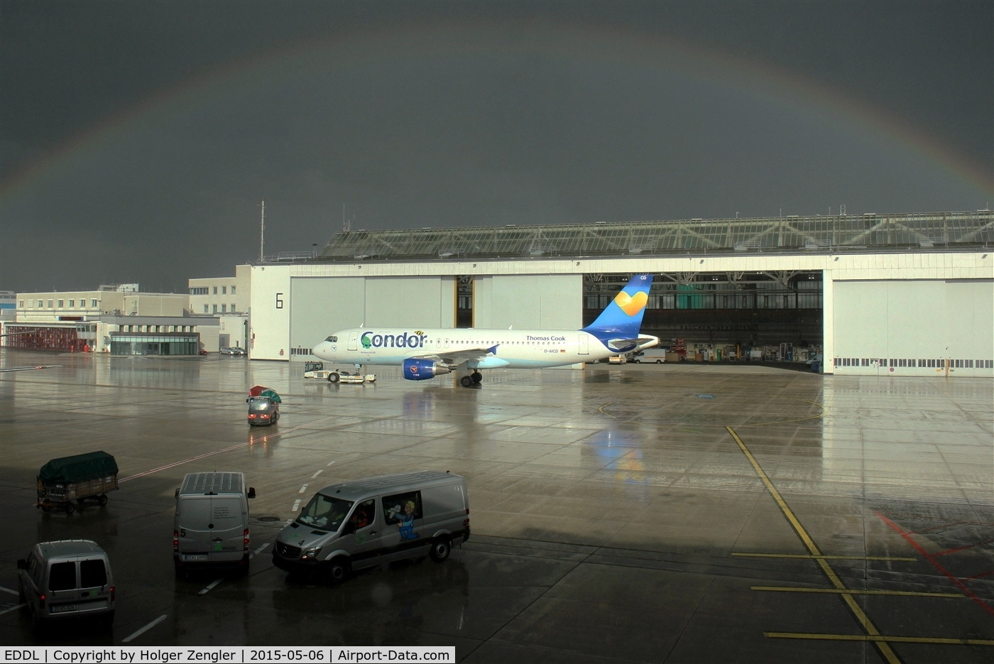 Düsseldorf International Airport, Düsseldorf Germany (EDDL) - Suddenly a rainbow appears over DUS....