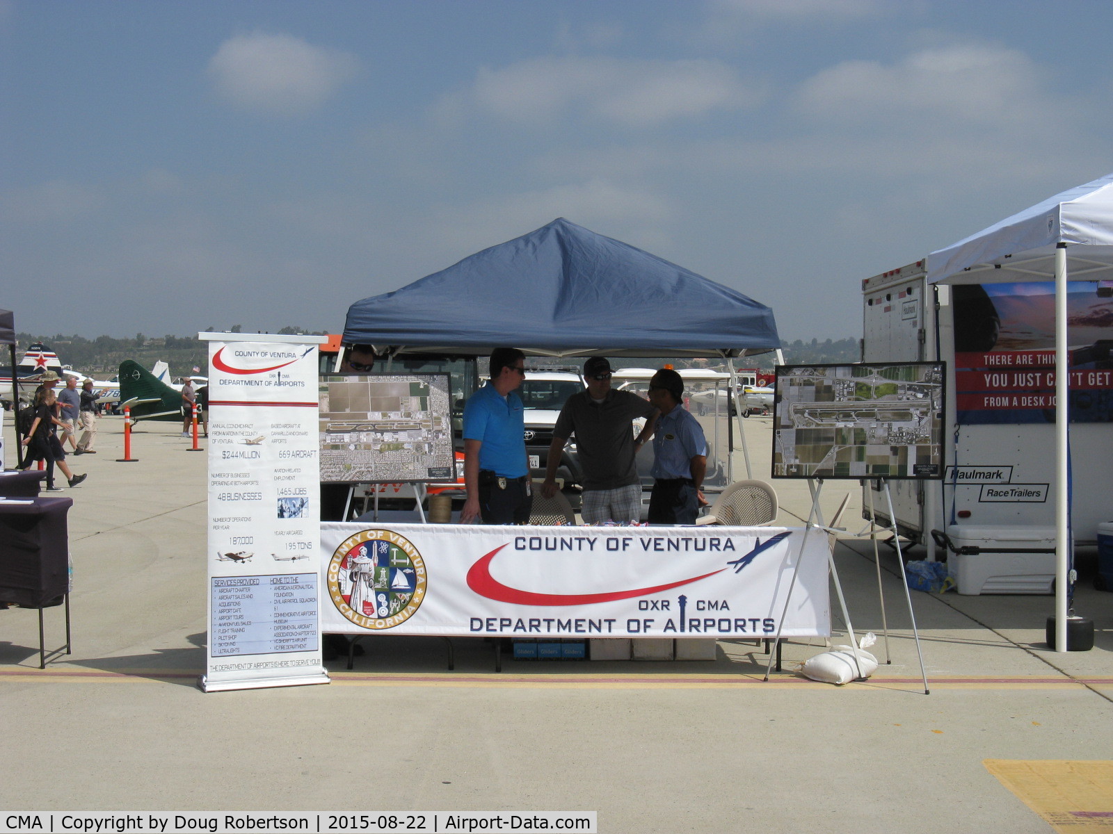 Camarillo Airport (CMA) - Ventura County Dept. of Airports display booth at 2015 Wings Over Camarillo Airshow. Maintains OXR & CMA airports from CMA Headquarters.