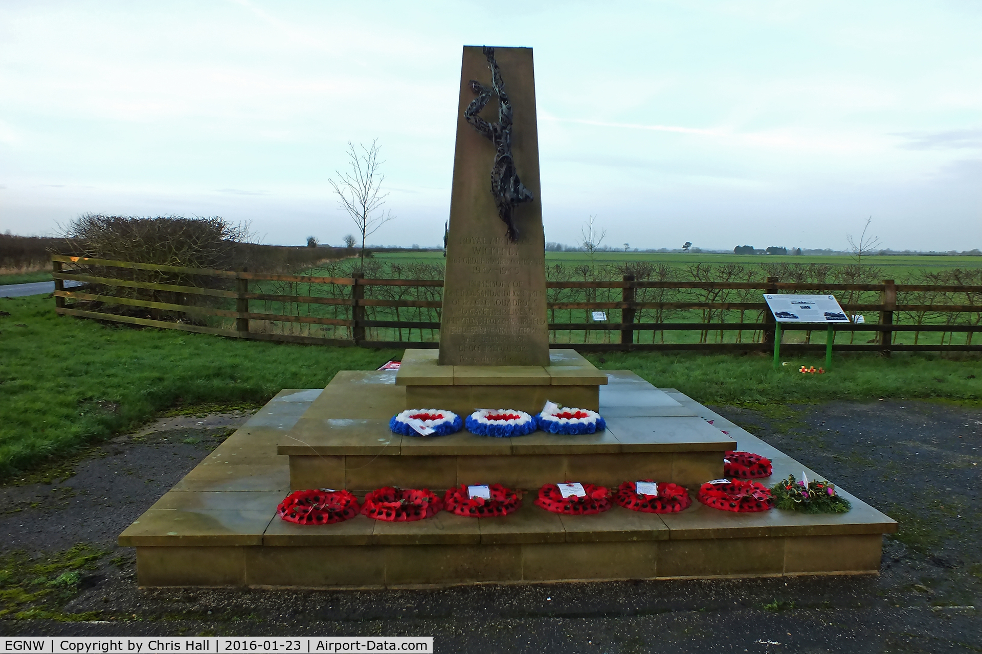 Wickenby Aerodrome Airport, Lincoln, England United Kingdom (EGNW) - memorial at Wickenby