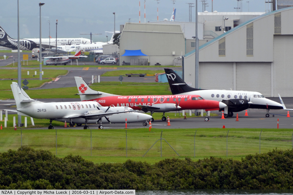 Auckland International Airport, Auckland New Zealand (NZAA) - Great line-up: 2 Metros, an IAI Westwind and a BAe Jetstream