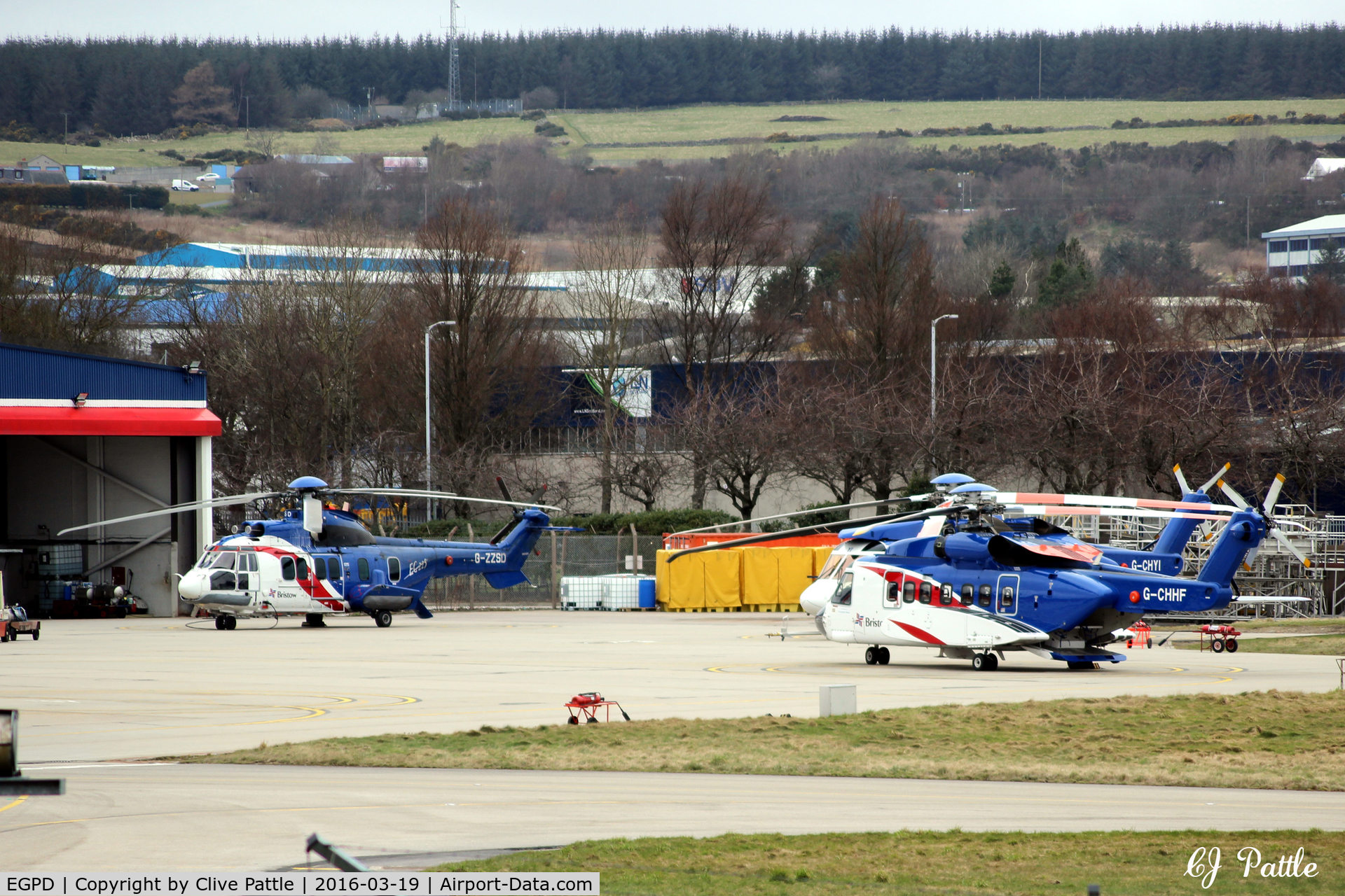 Aberdeen Airport, Aberdeen, Scotland United Kingdom (EGPD) - Bristows Helicopter apron at Aberdeen EGPD