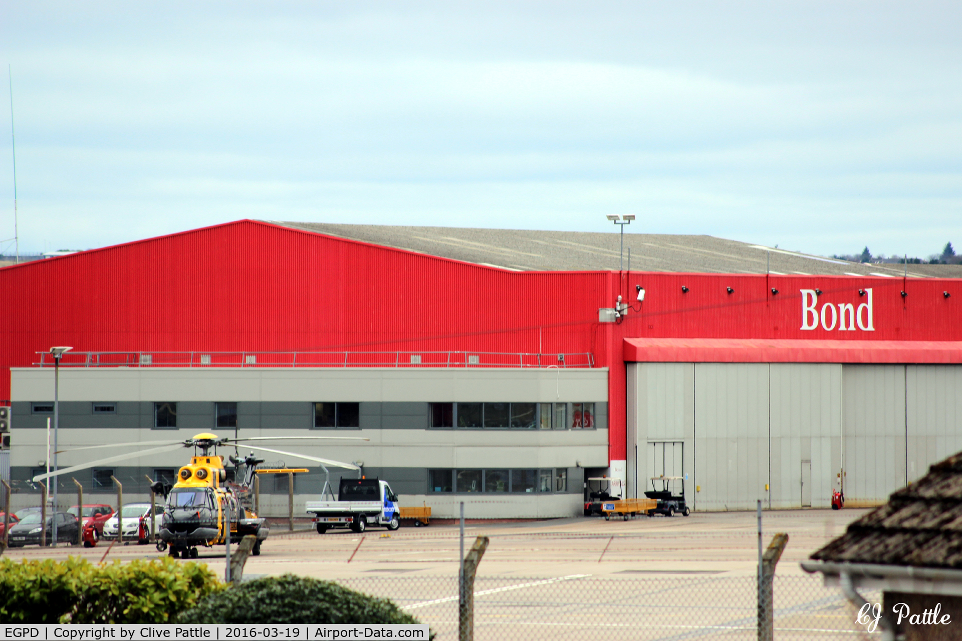 Aberdeen Airport, Aberdeen, Scotland United Kingdom (EGPD) - Bond Offshore Helicopters hangar on eastern side of Aberdeen EGPD