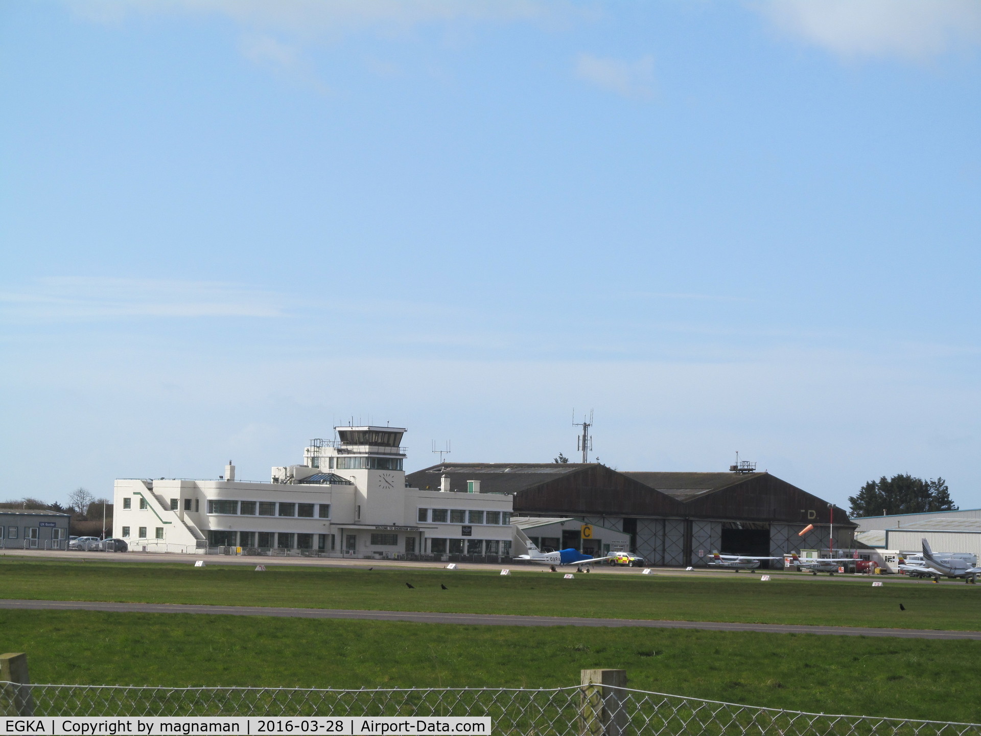 Shoreham Airport, Shoreham United Kingdom (EGKA) - view from access road